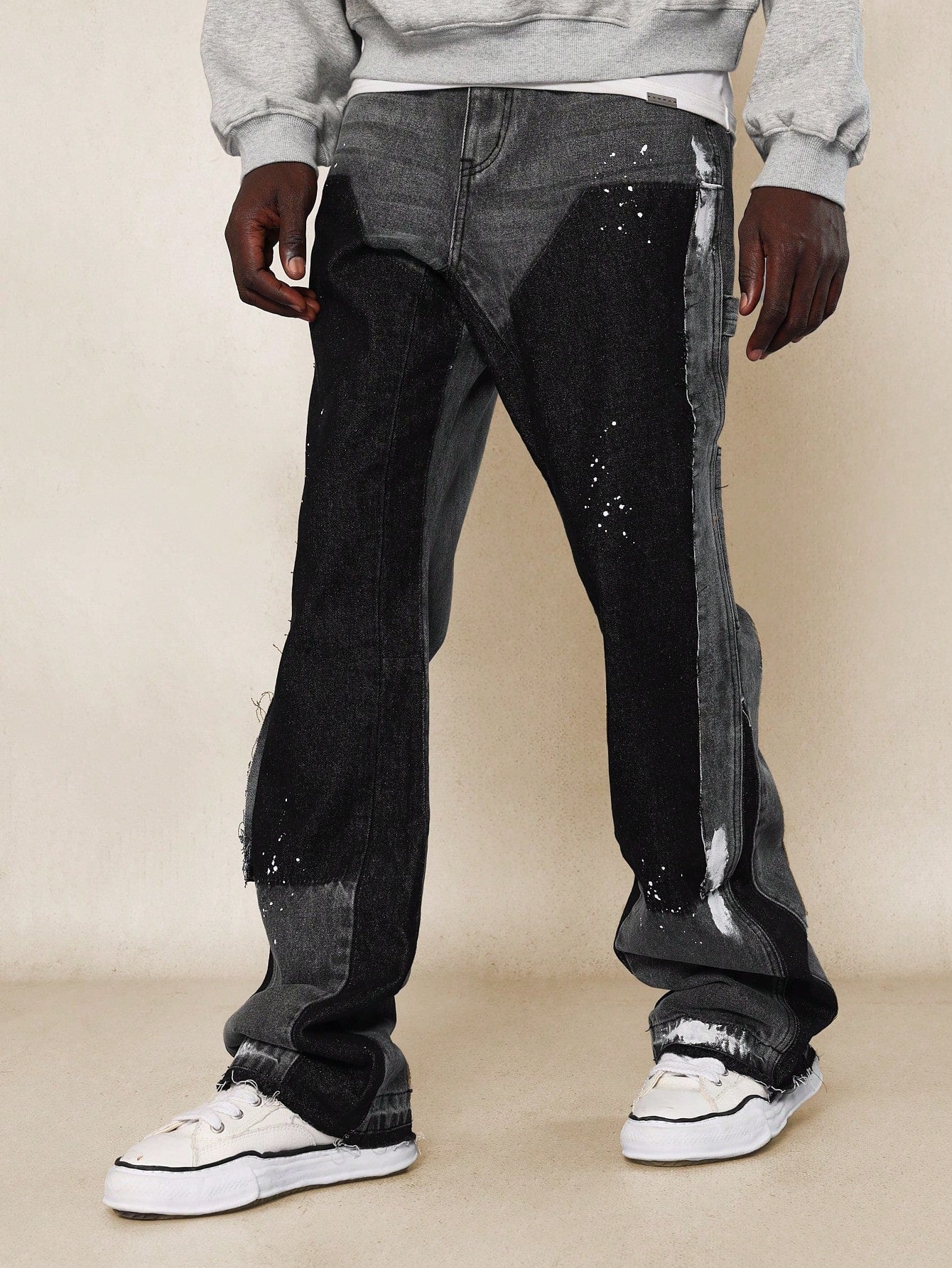 Good splatter flare jeans