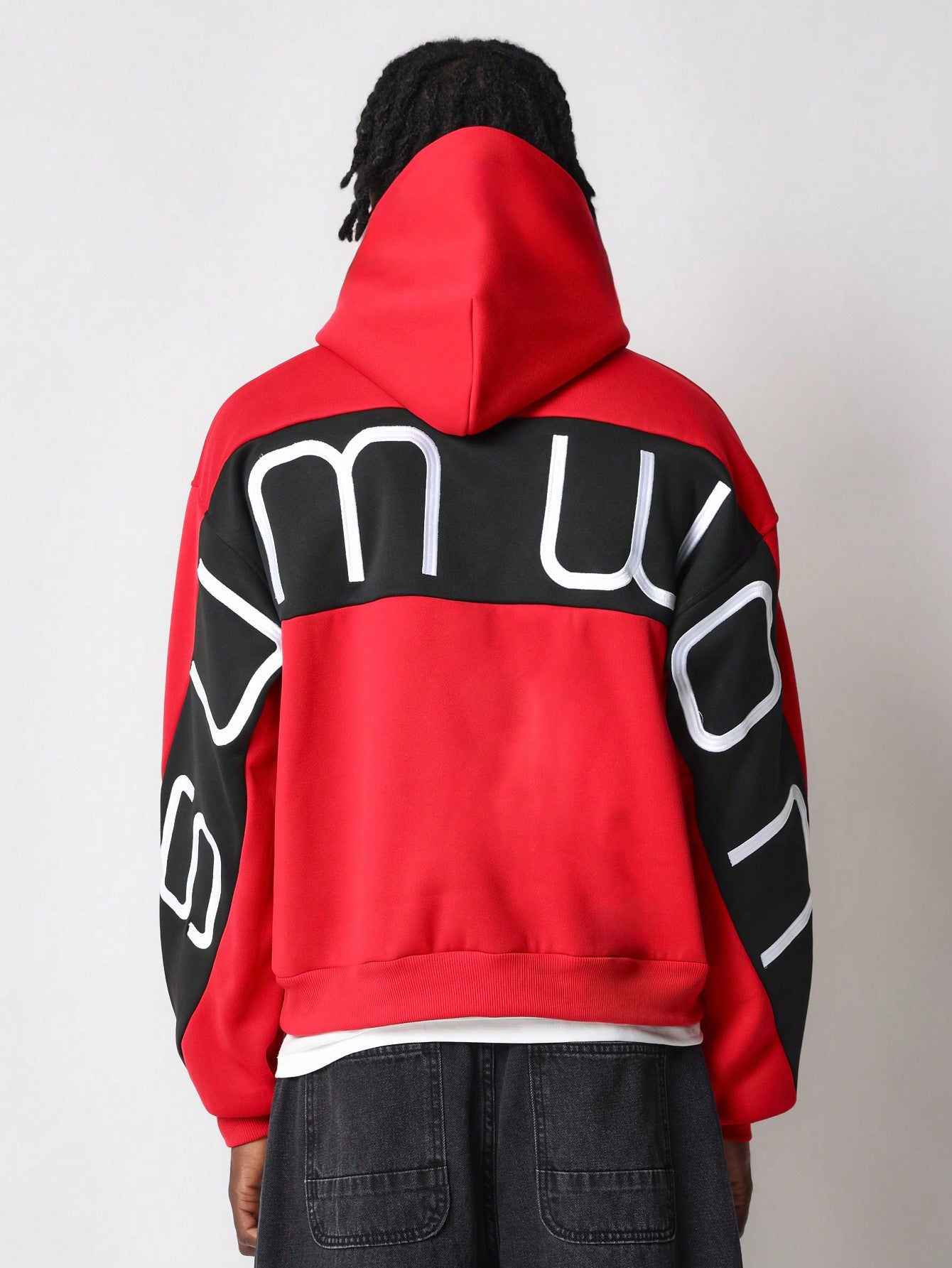 Supreme shops big logo panelled zip up hoodie