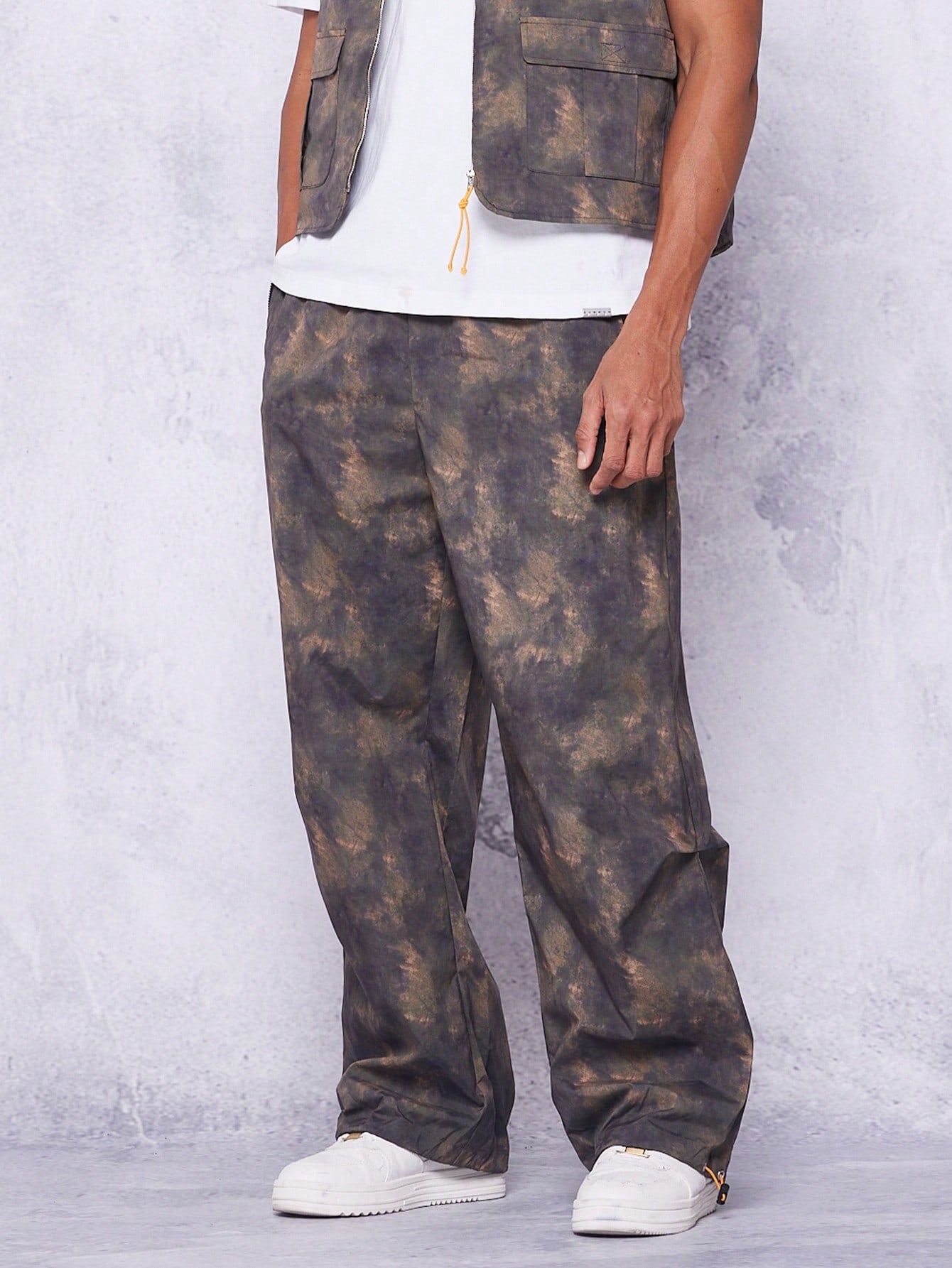 Straight Fit Nylon Pant With All Over Print