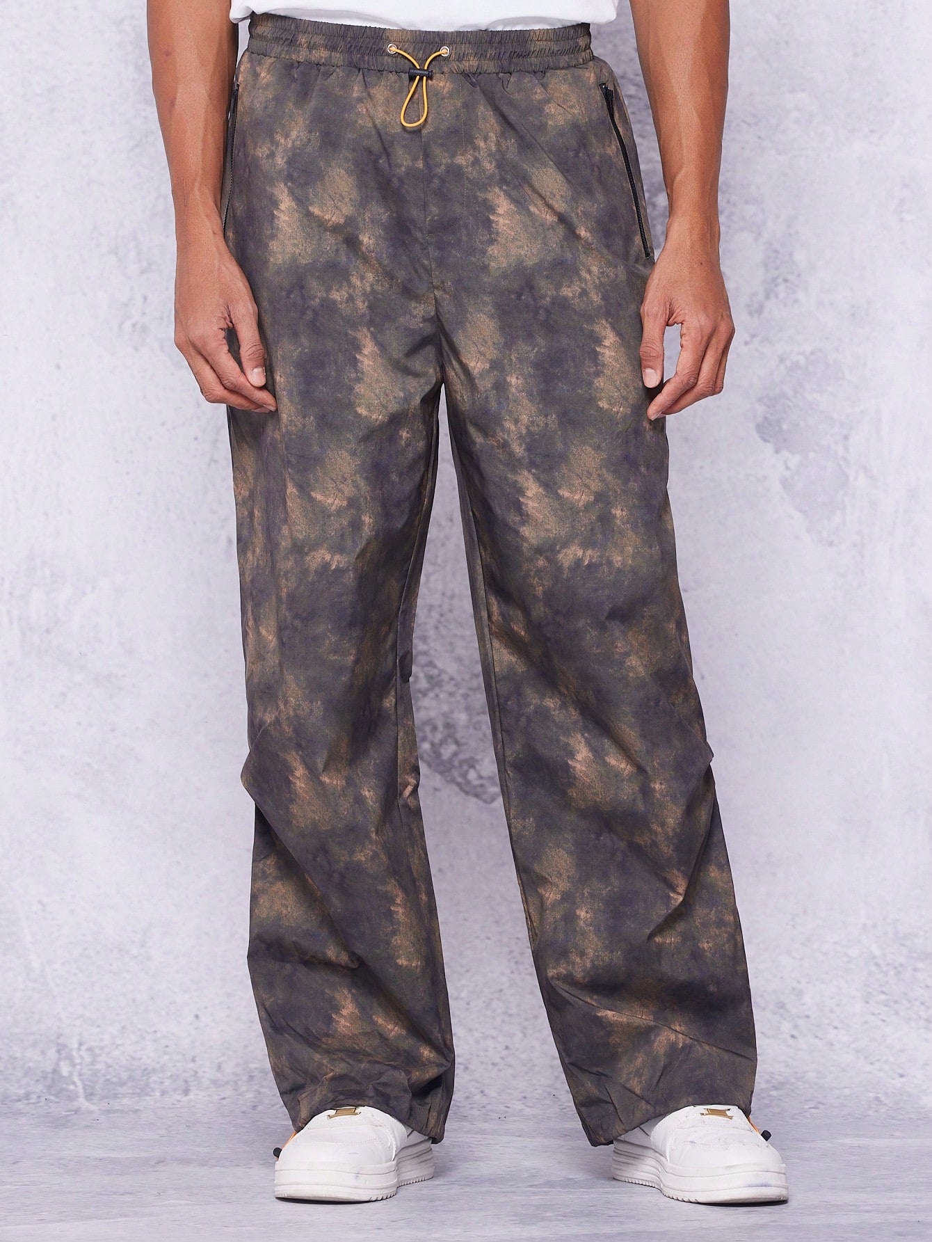 Straight Fit Nylon Pant With All Over Print