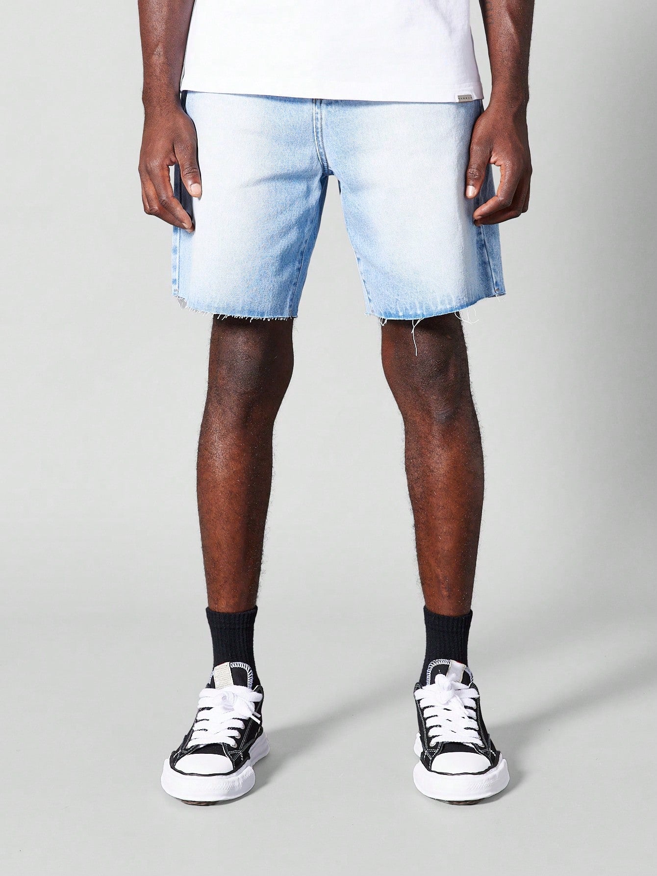 Denim Short With Raw Edge