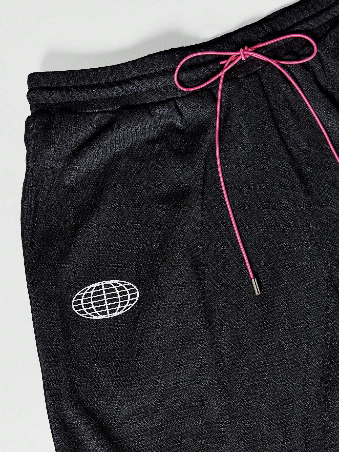 Mesh Shorts With Front Graphic And Badges