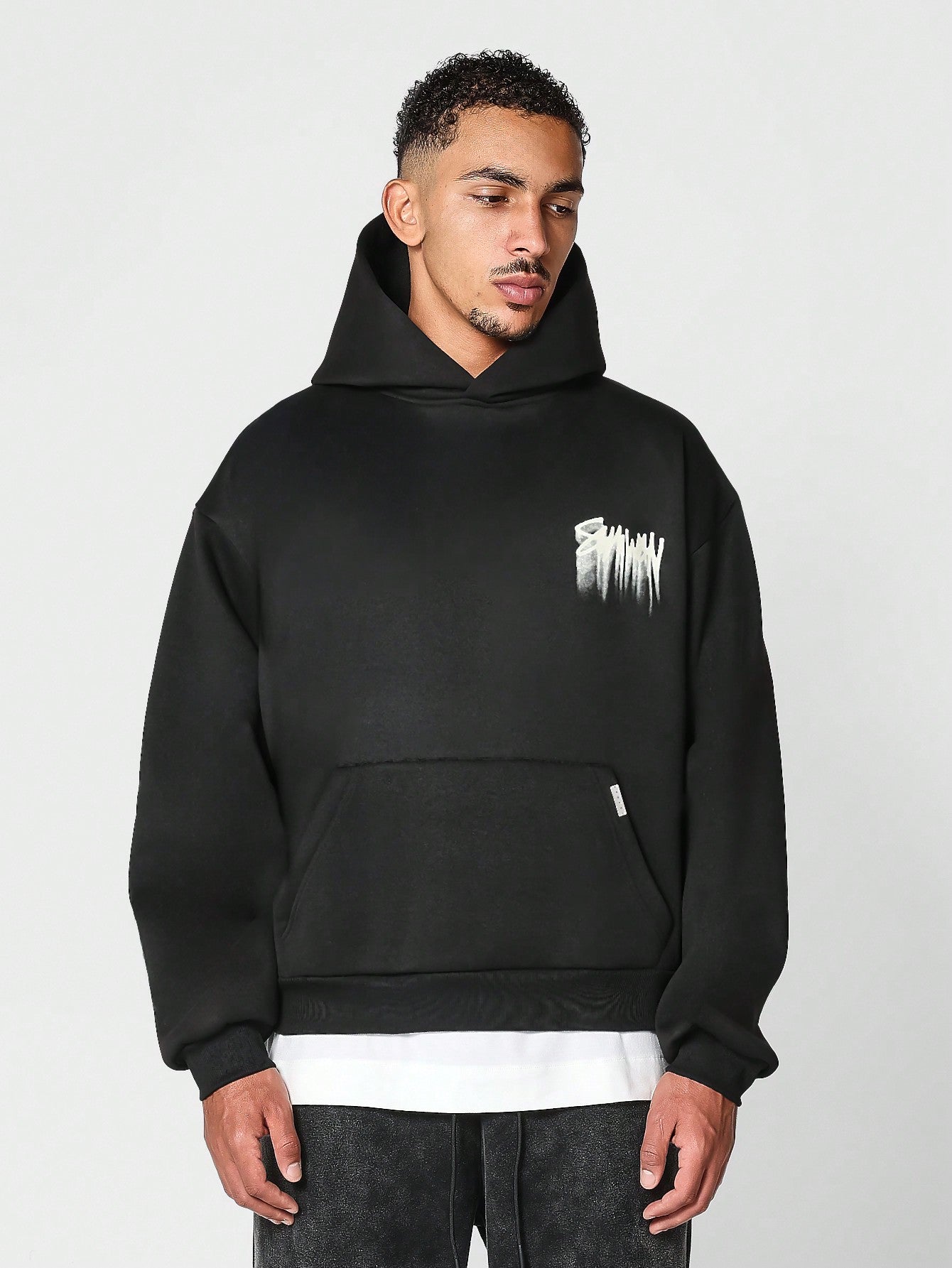 Overhead Hoodie With Back Graffiti Graphic Print