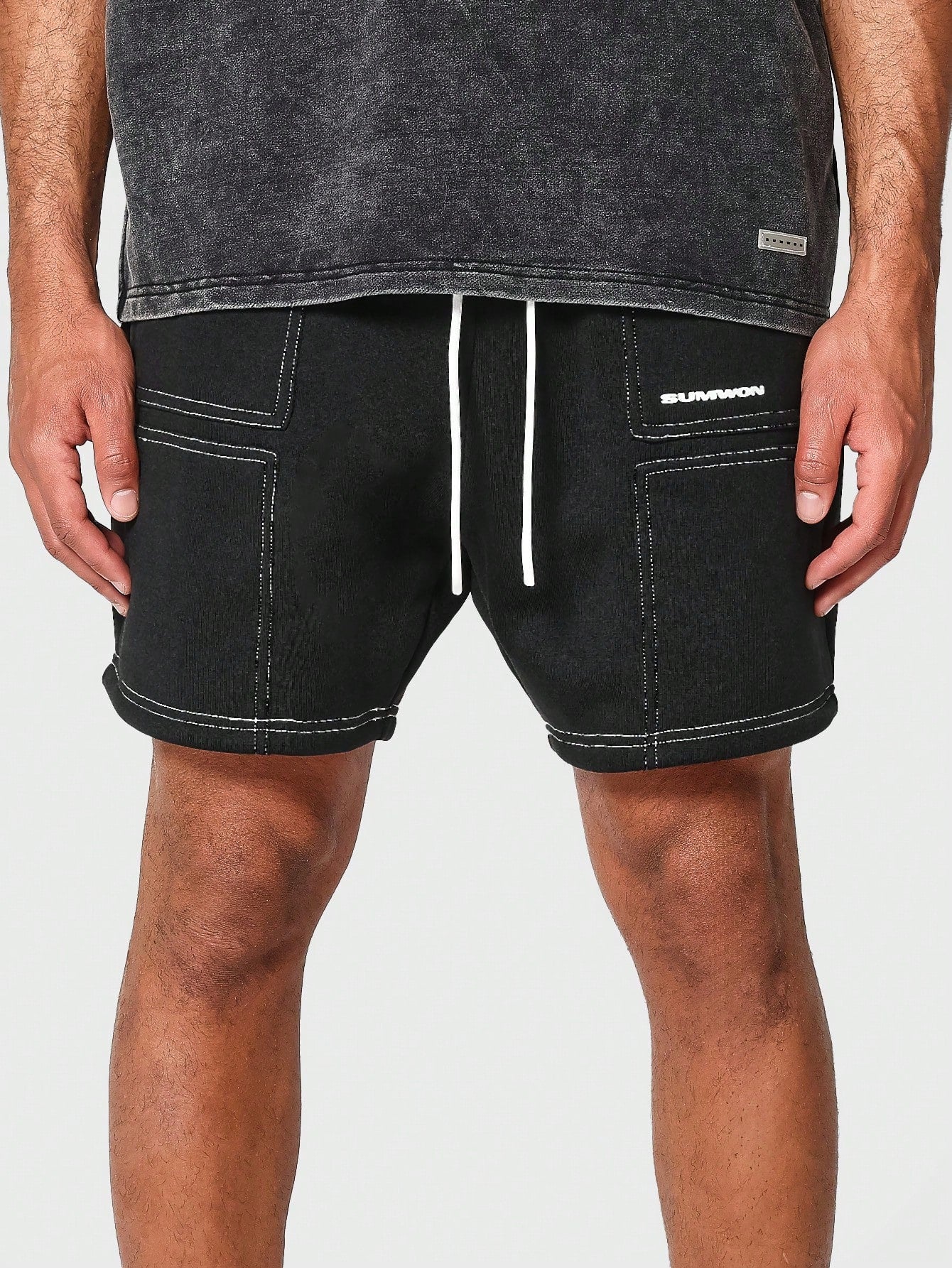 Drop Crotch Short With Contrast Stitch