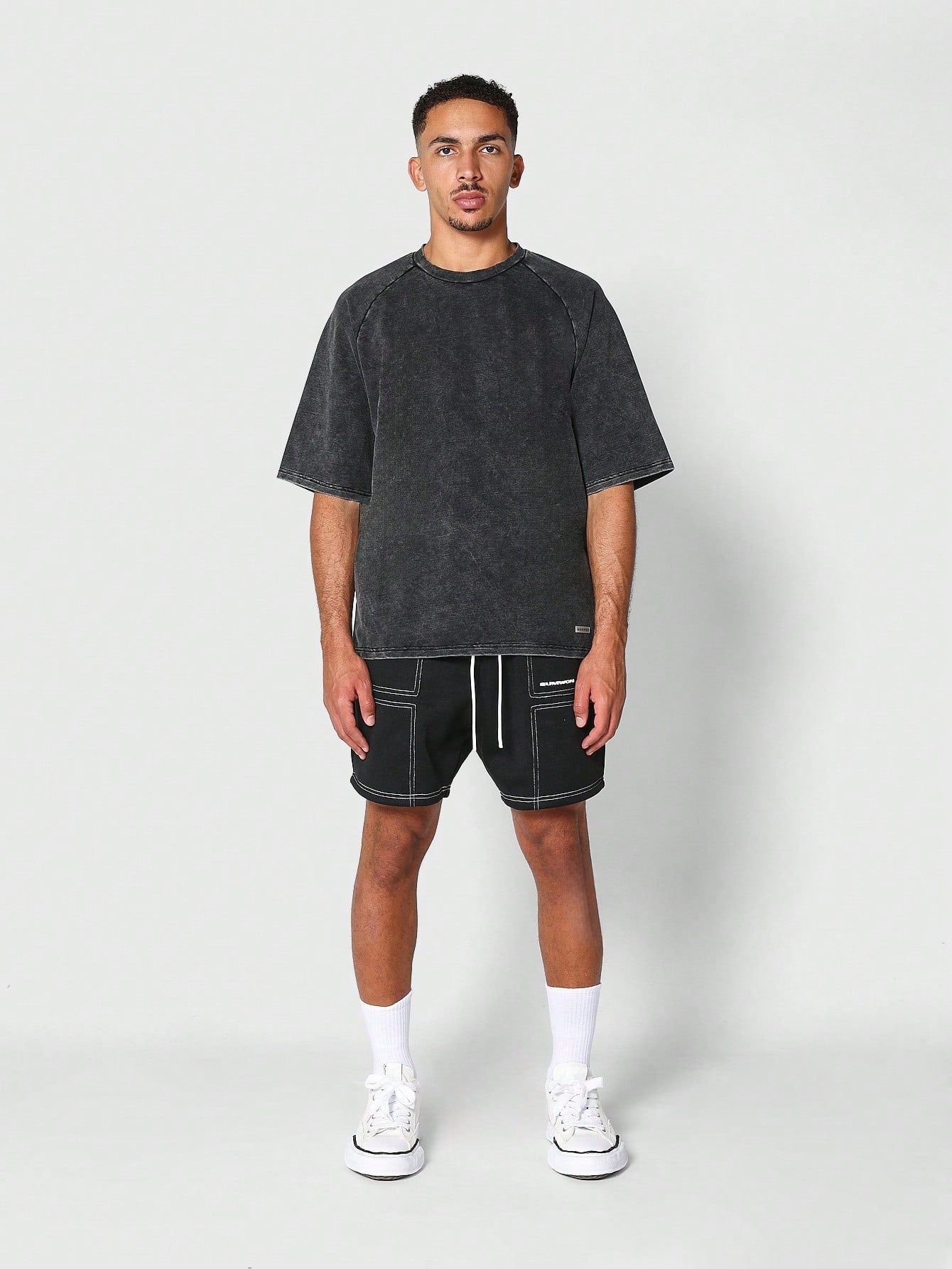 Drop Crotch Short With Contrast Stitch