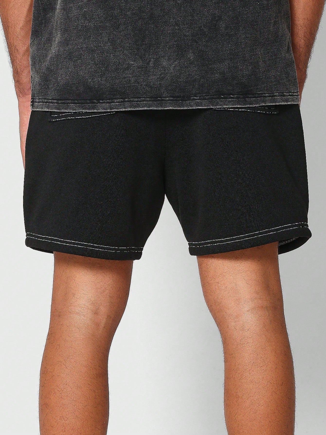 Drop Crotch Short With Contrast Stitch