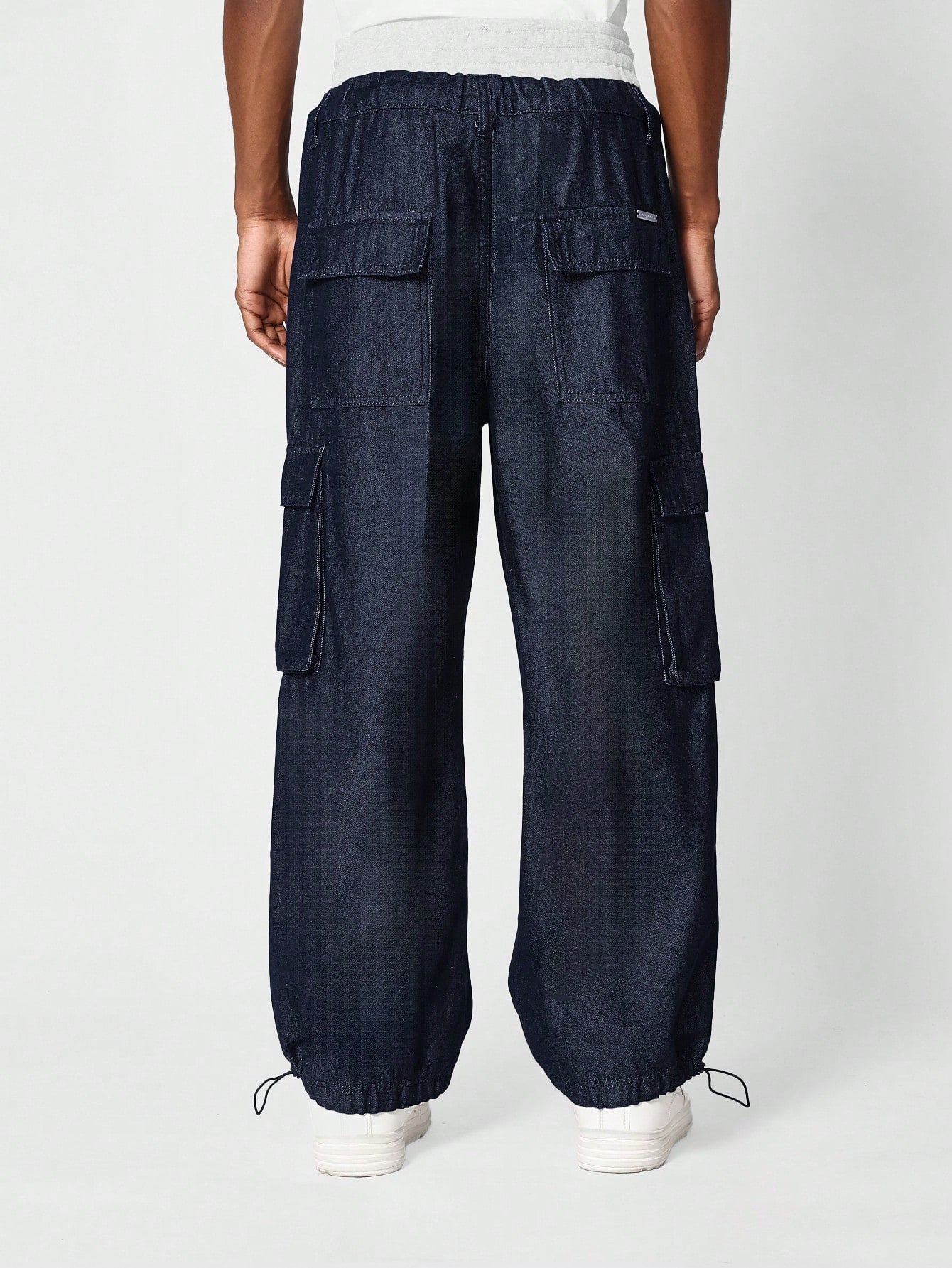 Loose Fit Double Waistband Cargo Jean