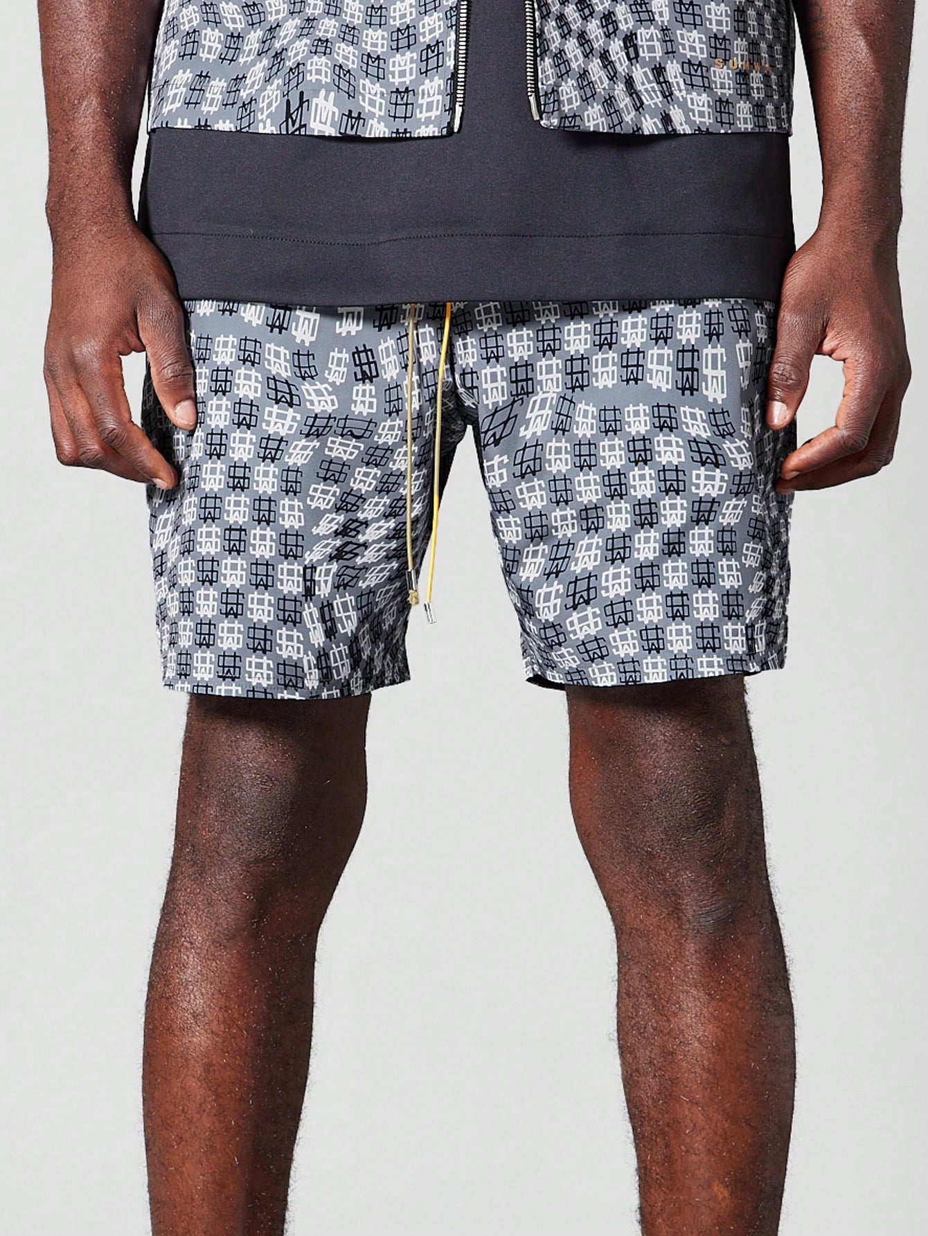 Nylon Short With All Over Print