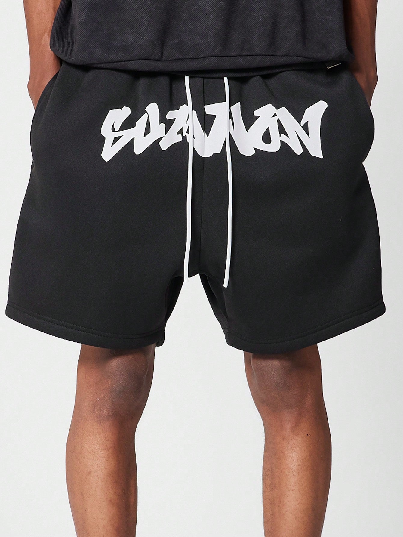 Drop Crotch Short With Front Print