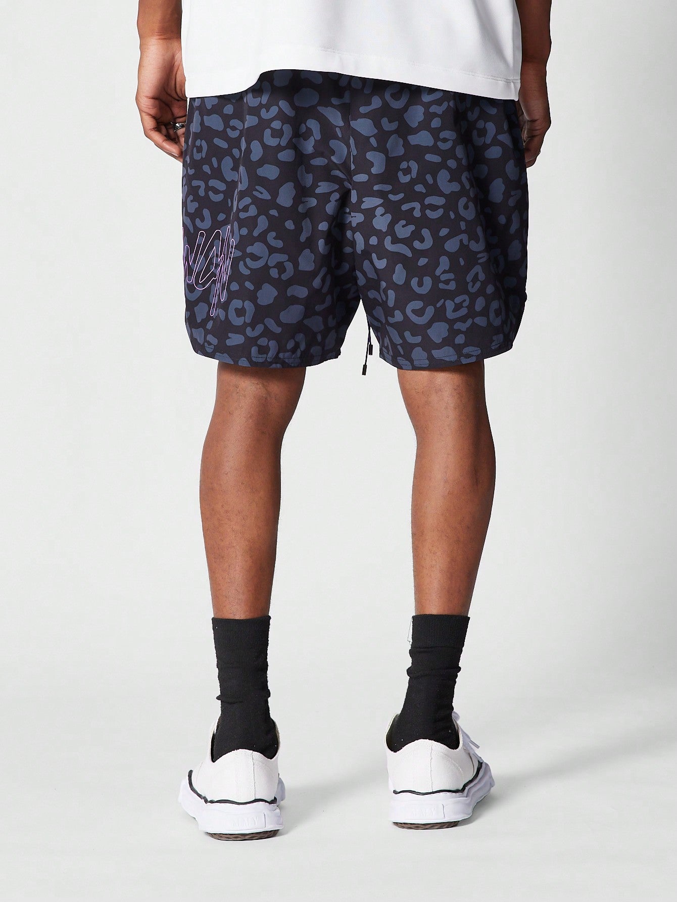 Nylon Short With All Over Print