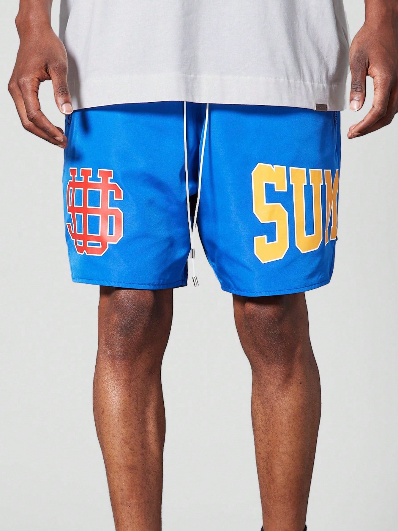 Nylon Shorts With Front Print