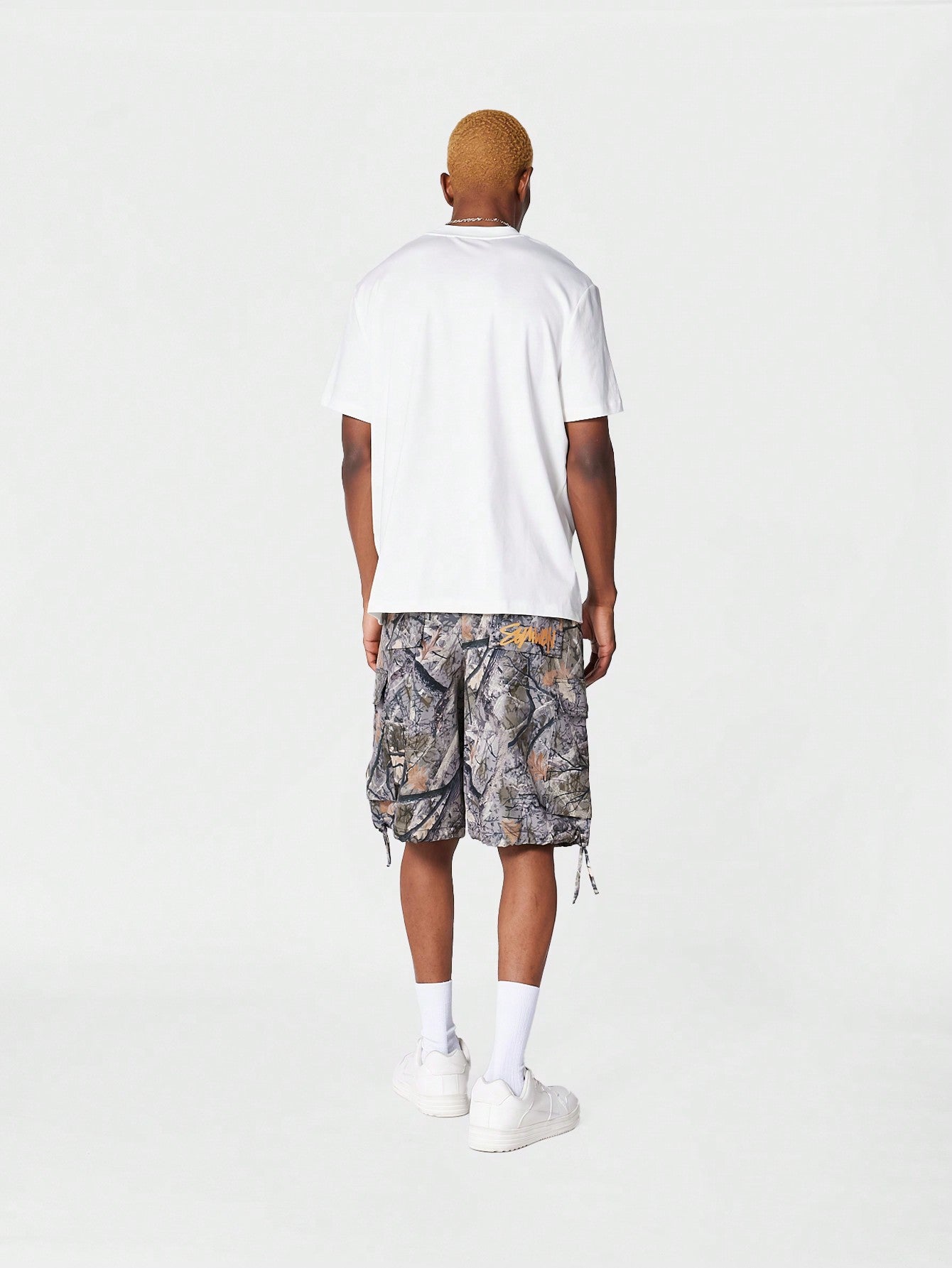 All Over Printed Nylon Cargo Short