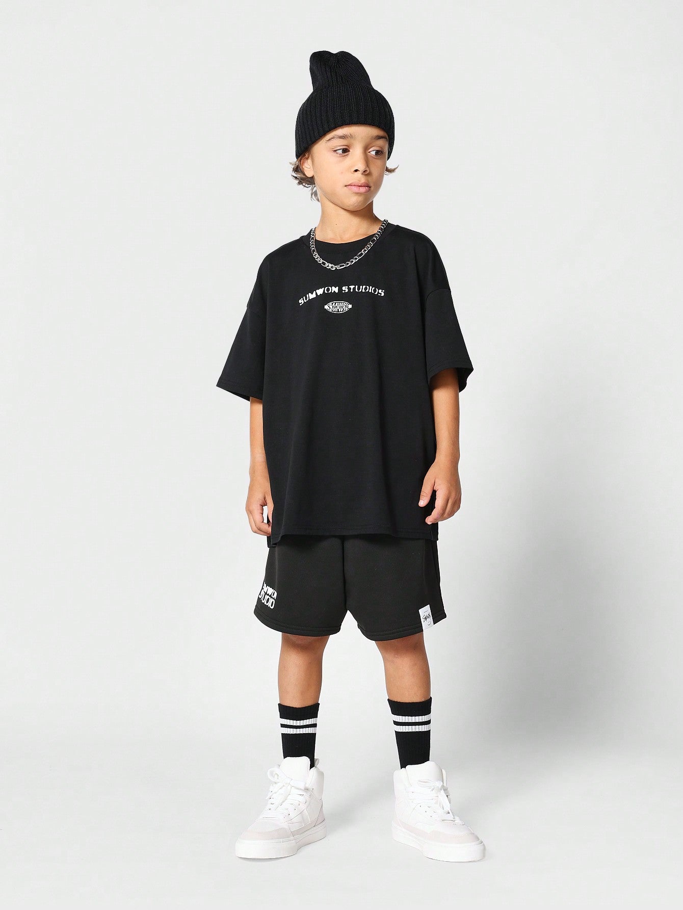 Kids Unisex Boys Casual Tee And Short Cool Street Style Summer Outdoor 2 Piece Set