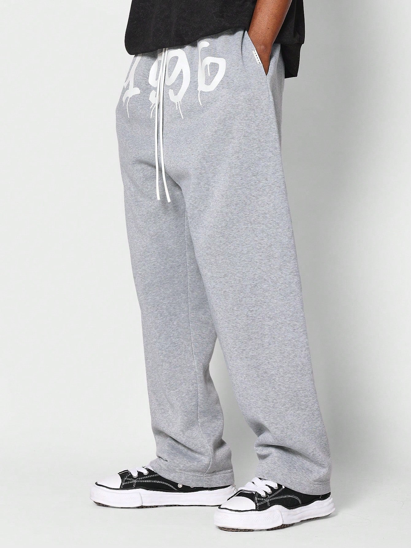 Loose Fit Baggy Drop Crotch Jogger With Front Graphic Print