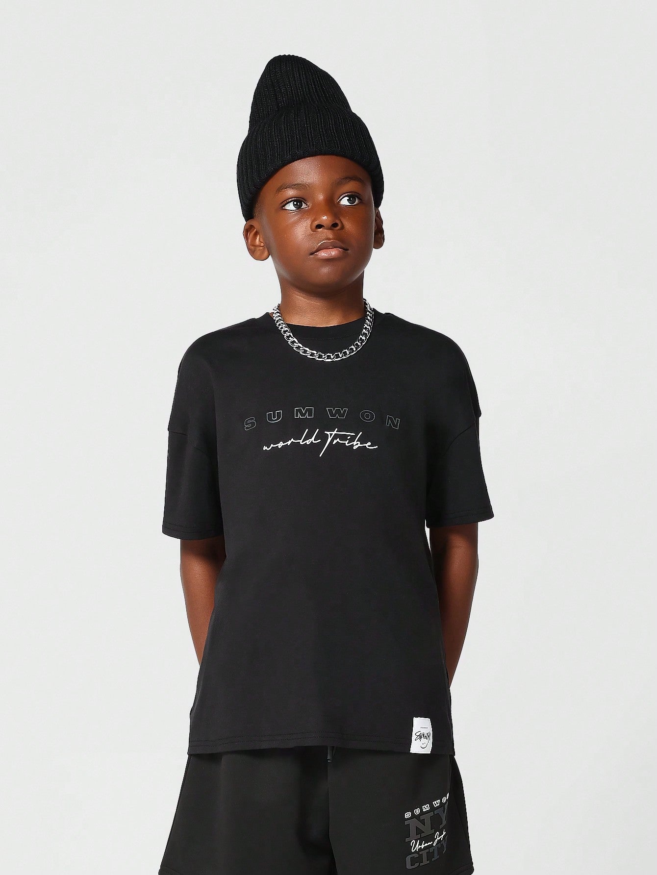 Kids Unisex Tee With Reflective NY Print Back To School
