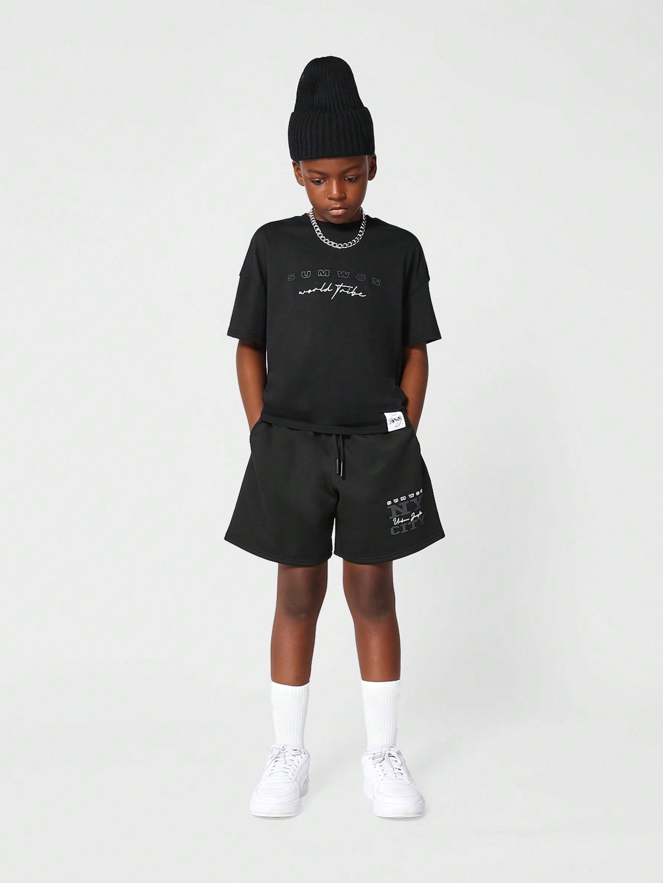 Kids Unisex Tee With Reflective NY Print