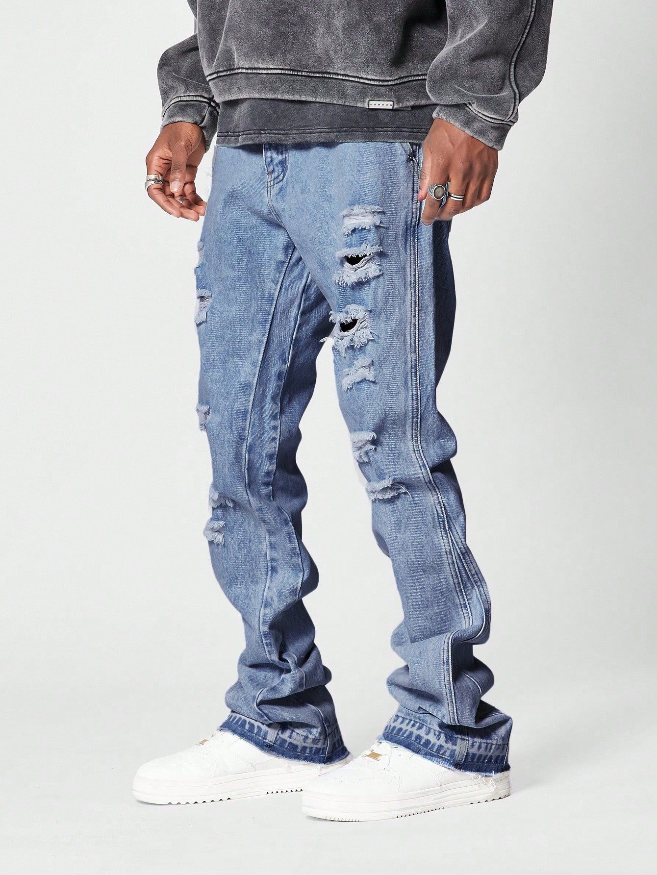 Flare Fit Distressed Jean