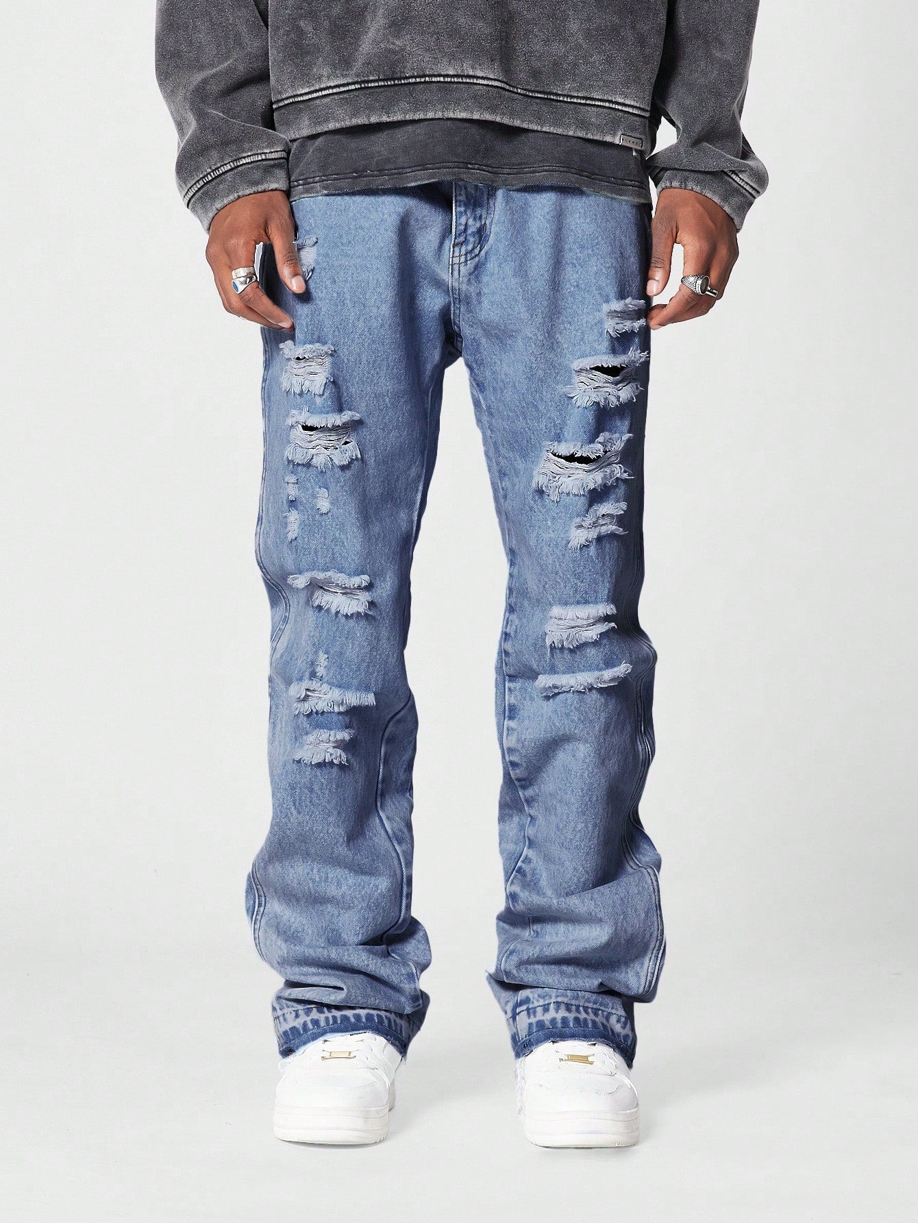 Flare Fit Distressed Jean