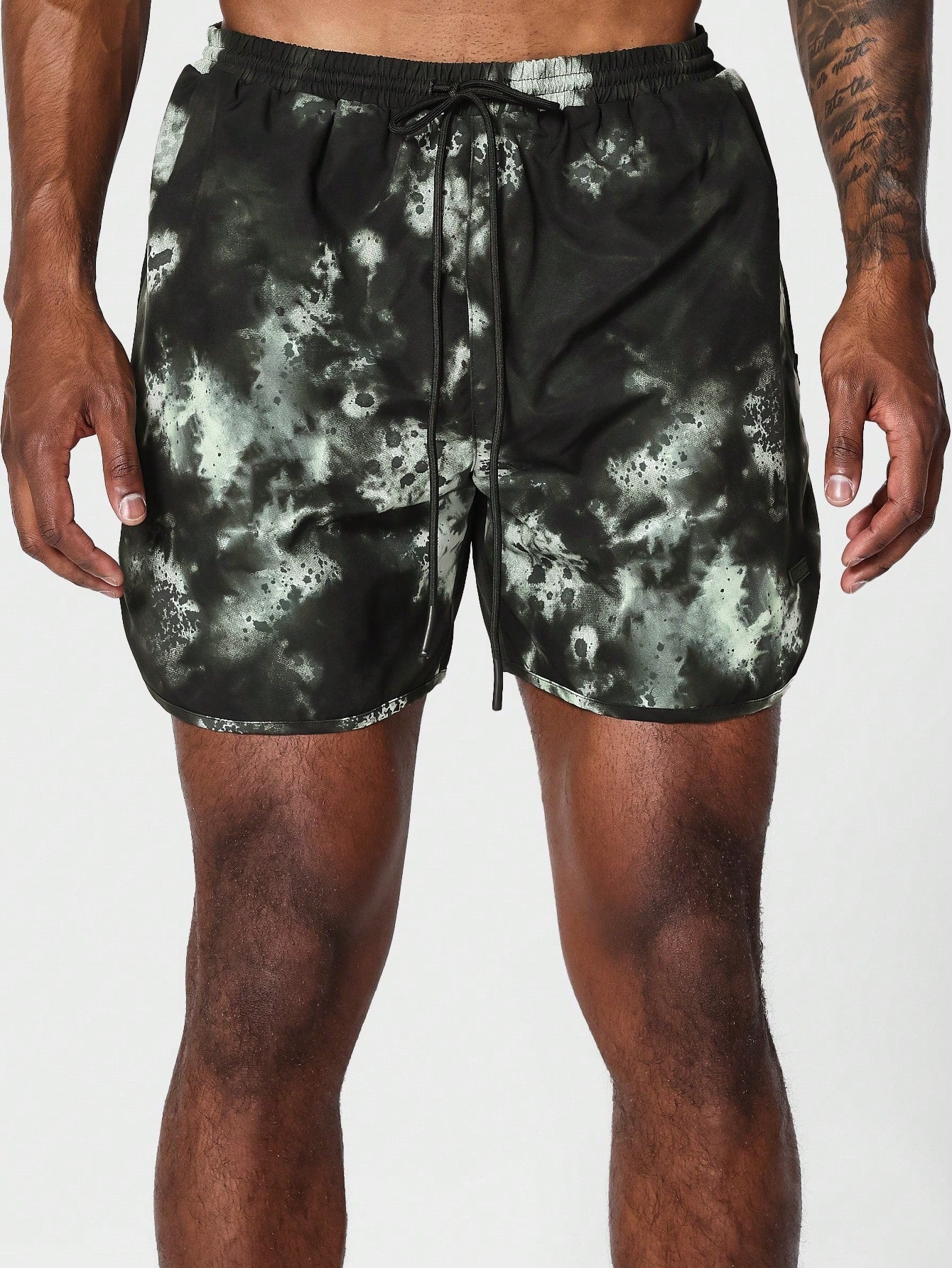 Printed Curved Hem Swim Short