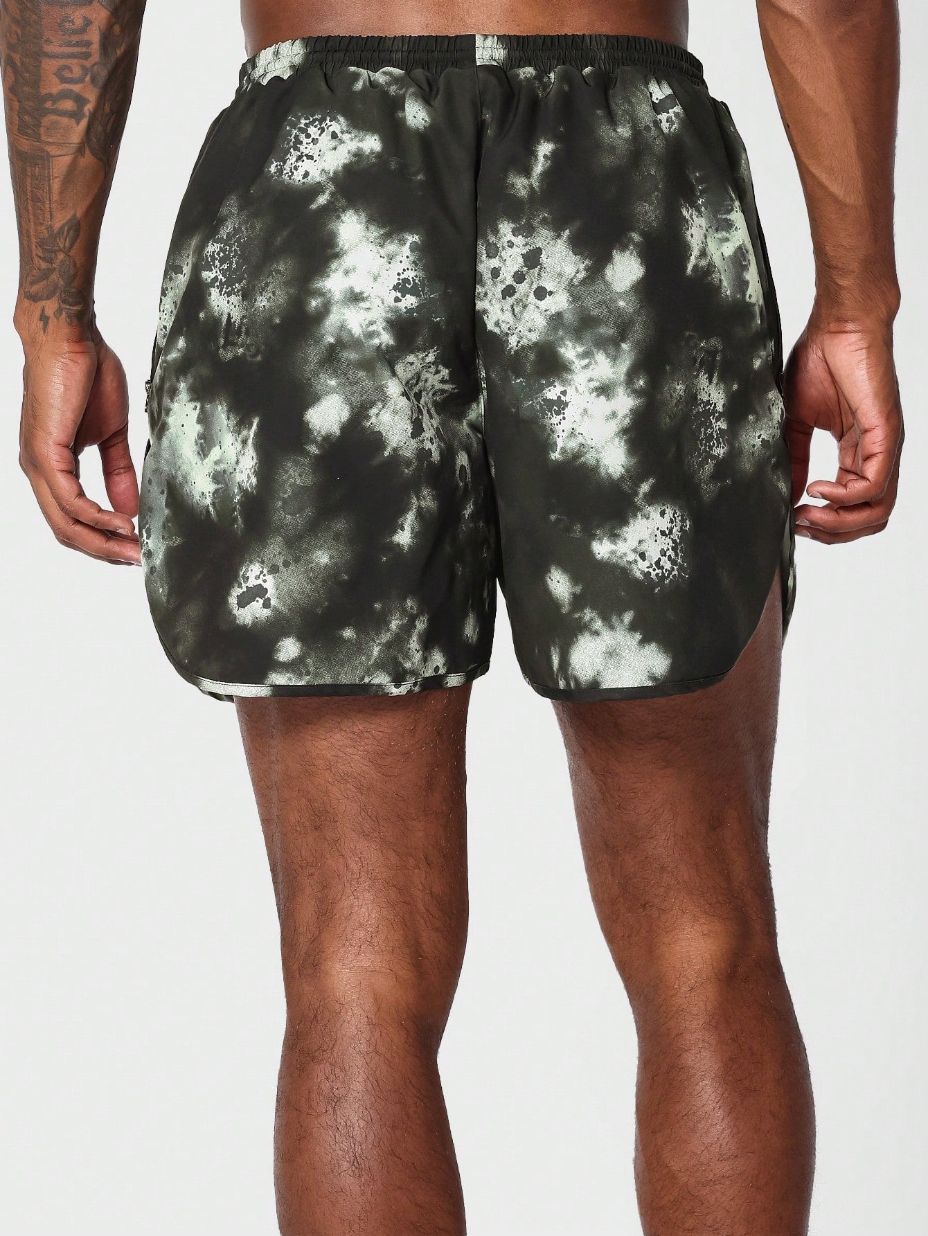 Printed Curved Hem Swim Short