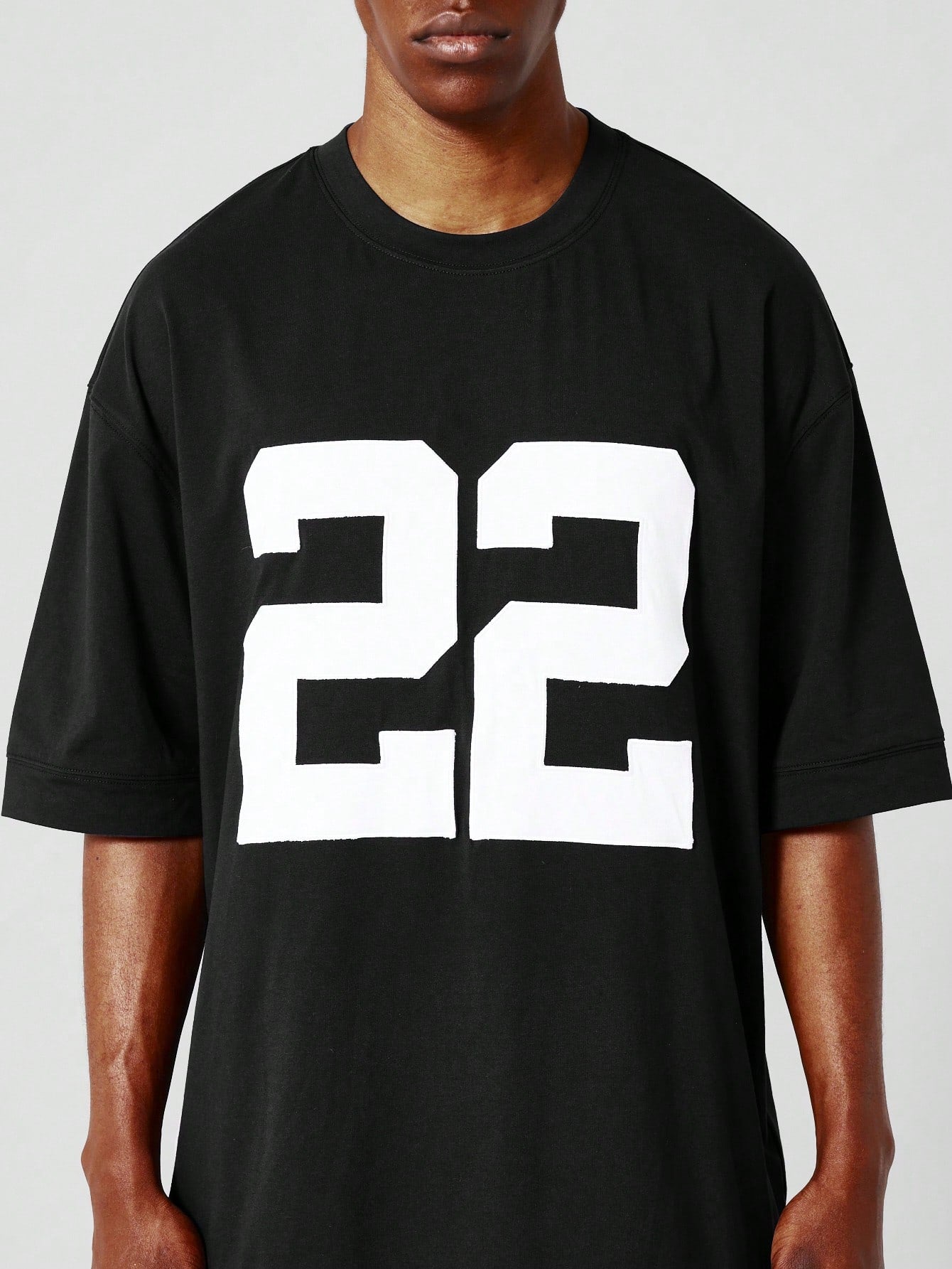 Oversized Fit Tee With Number Graphic Print