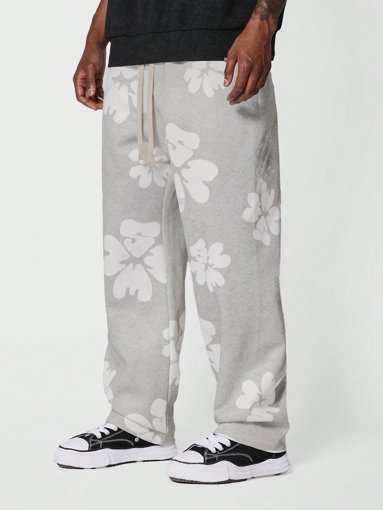 Loose Fit Baggy Joggers With All Over Print