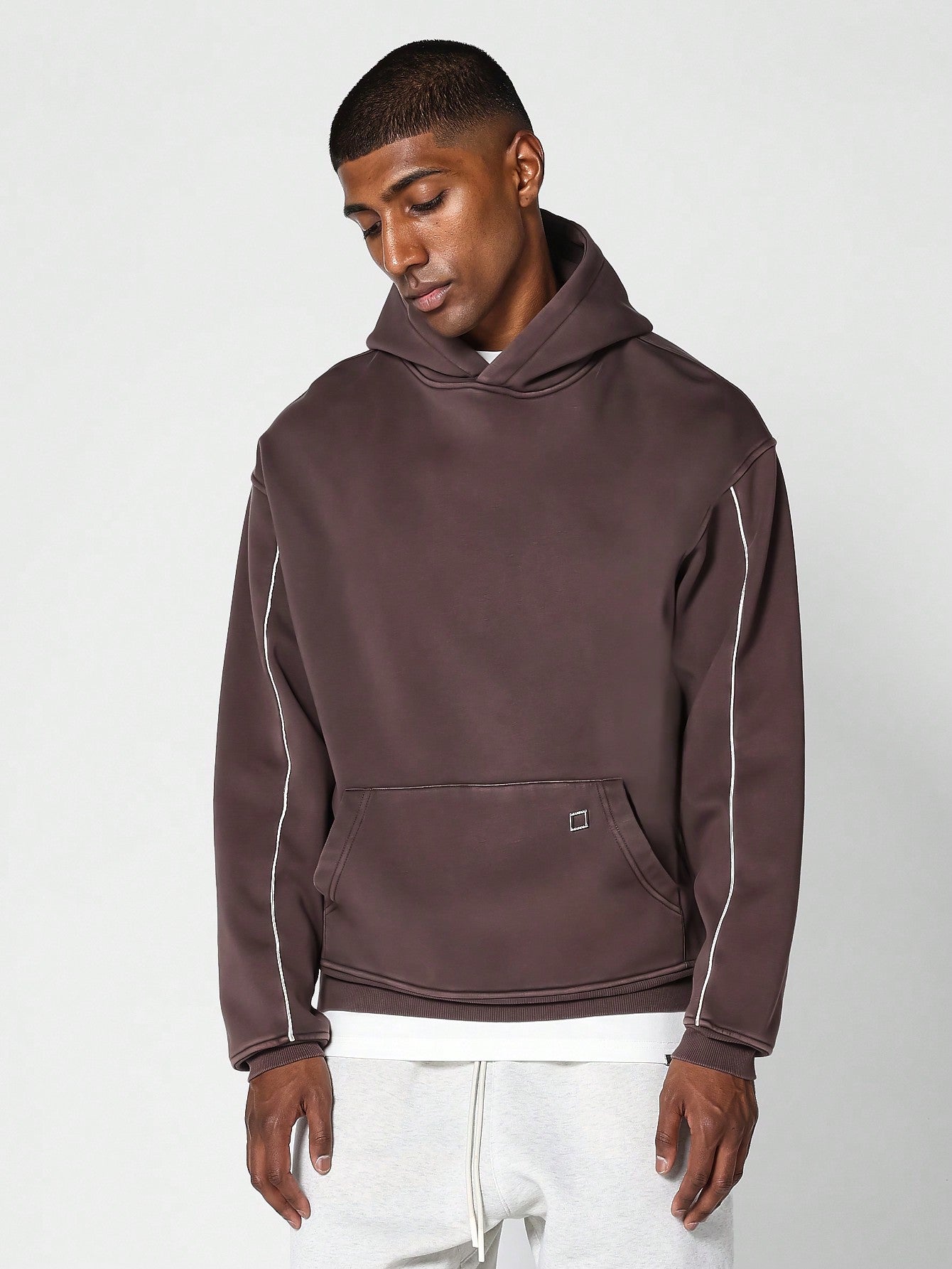 Overhead Washed Hoodie With Piping College Ready