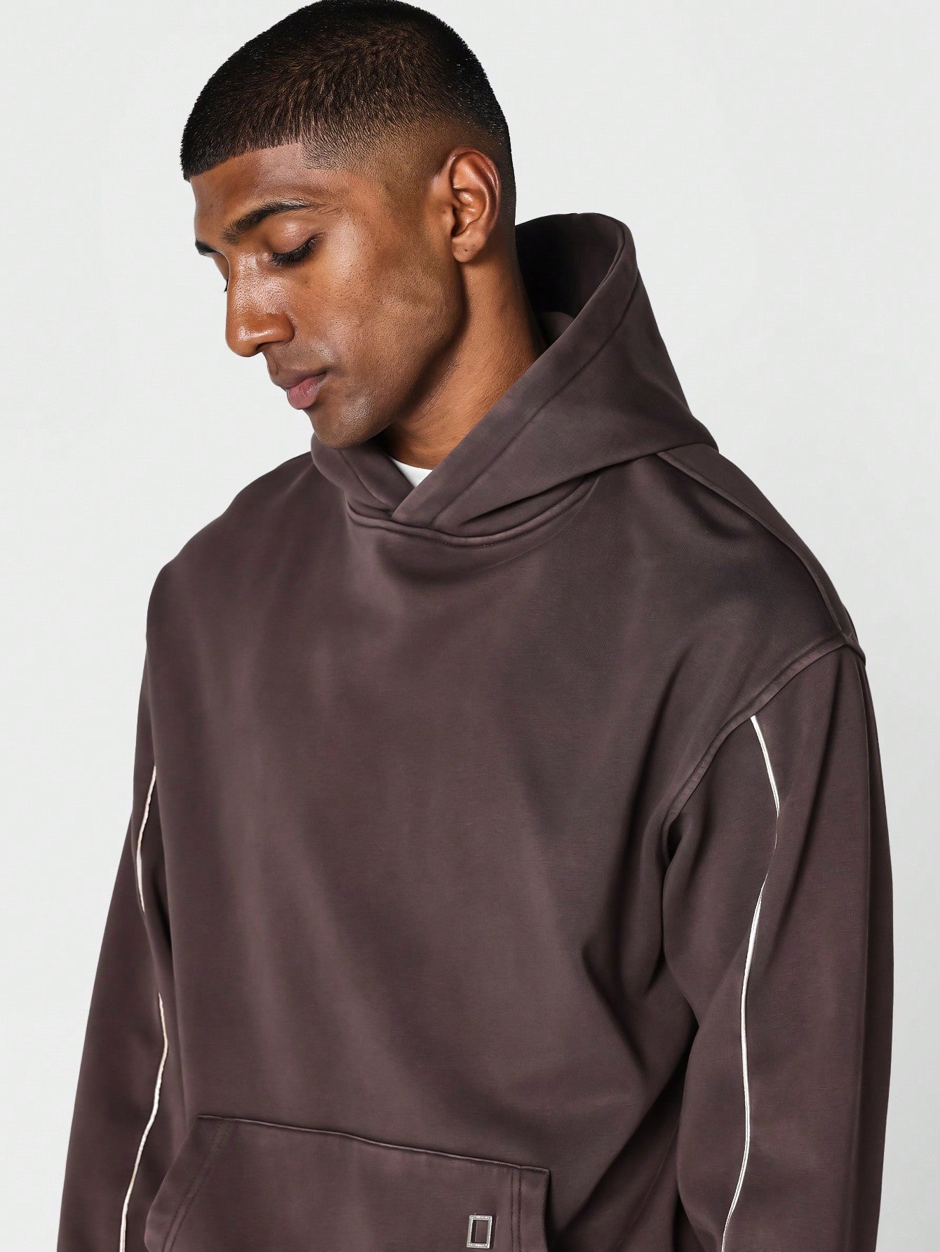 Overhead Washed Hoodie With Piping College Ready