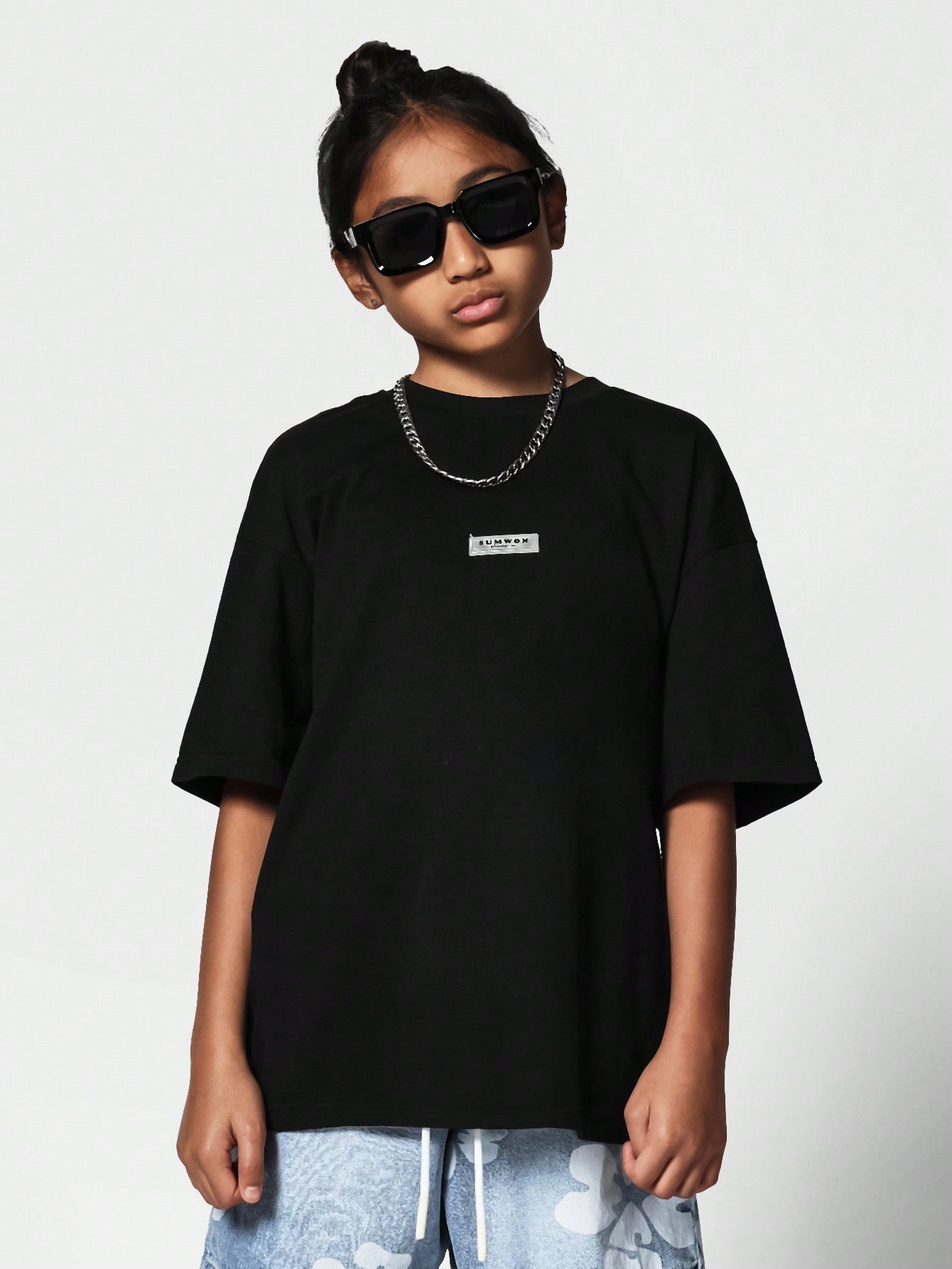 Kids Unisex Oversized Fit Tee With Print