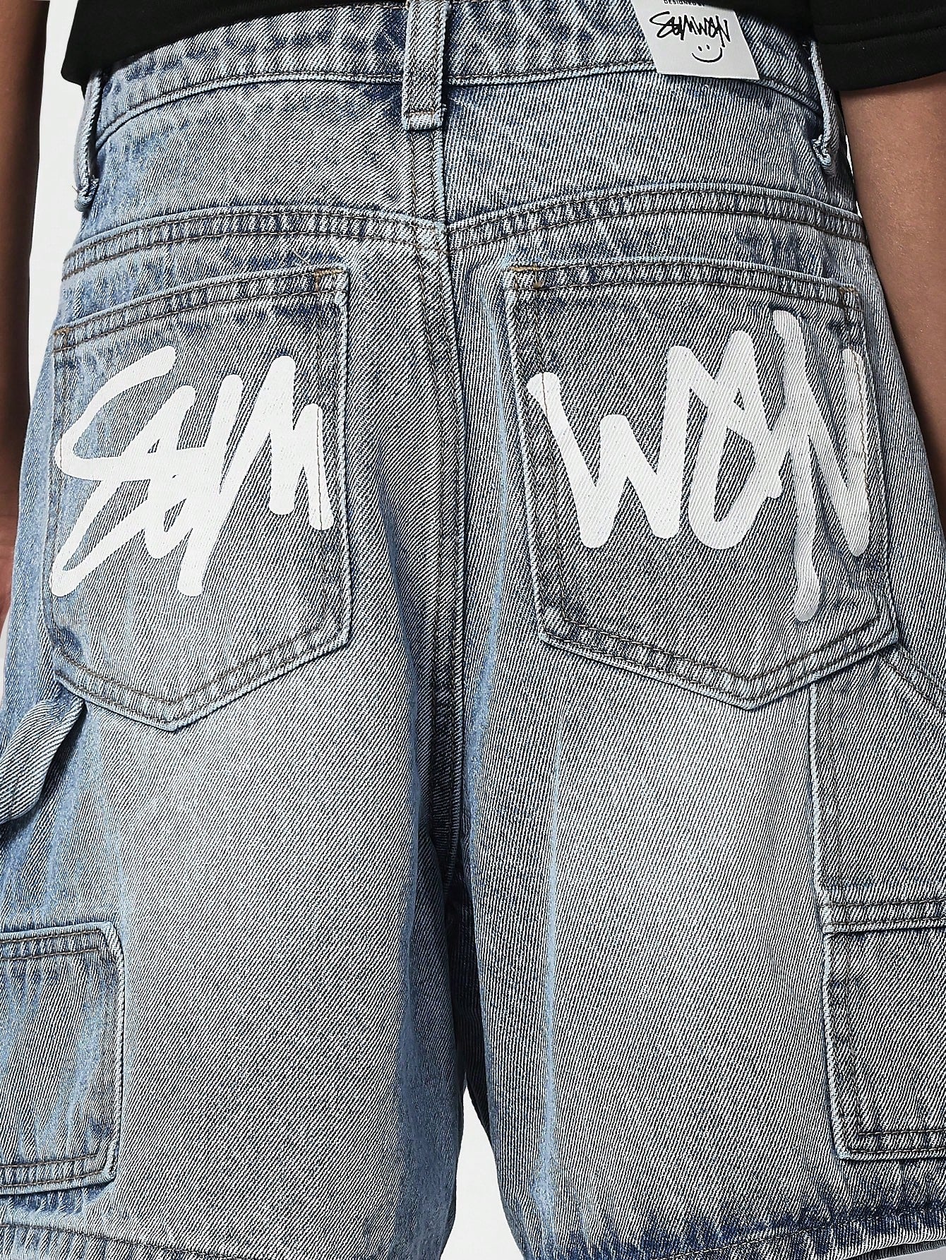 Tween Girl Letter Graphic Denim Short