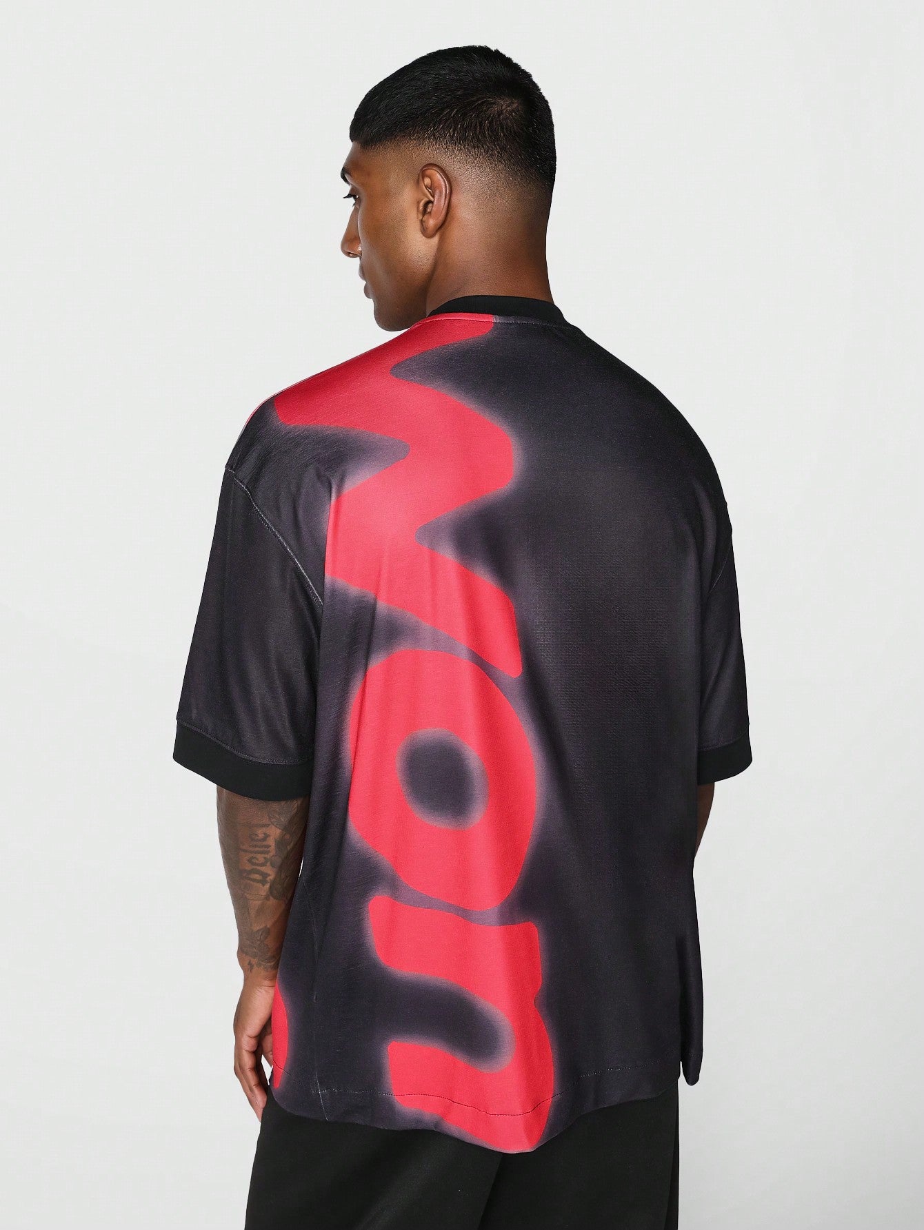 Oversized Fit Tee With Front And Back Graphic Print