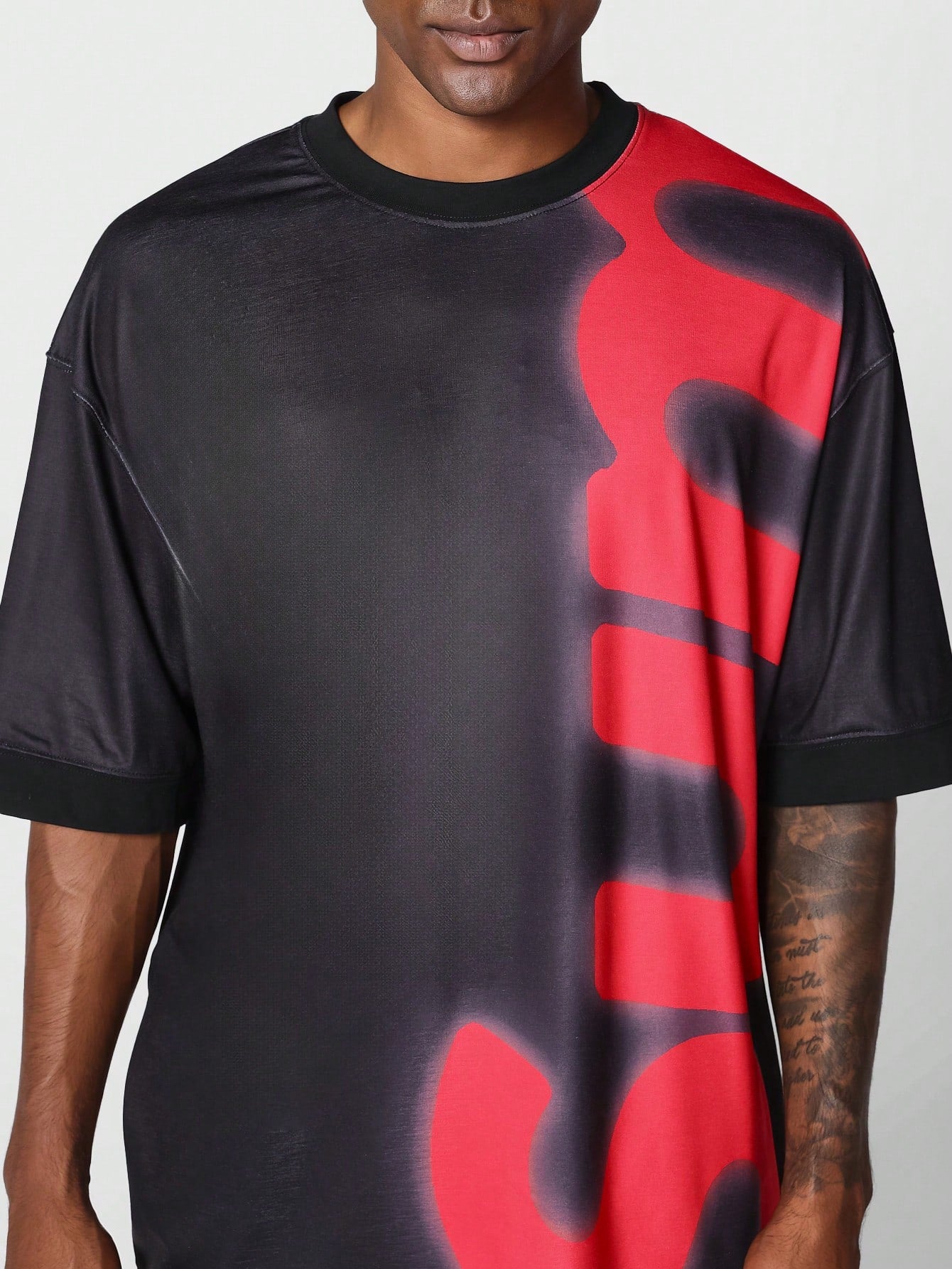 Oversized Fit Tee With Front And Back Graphic Print