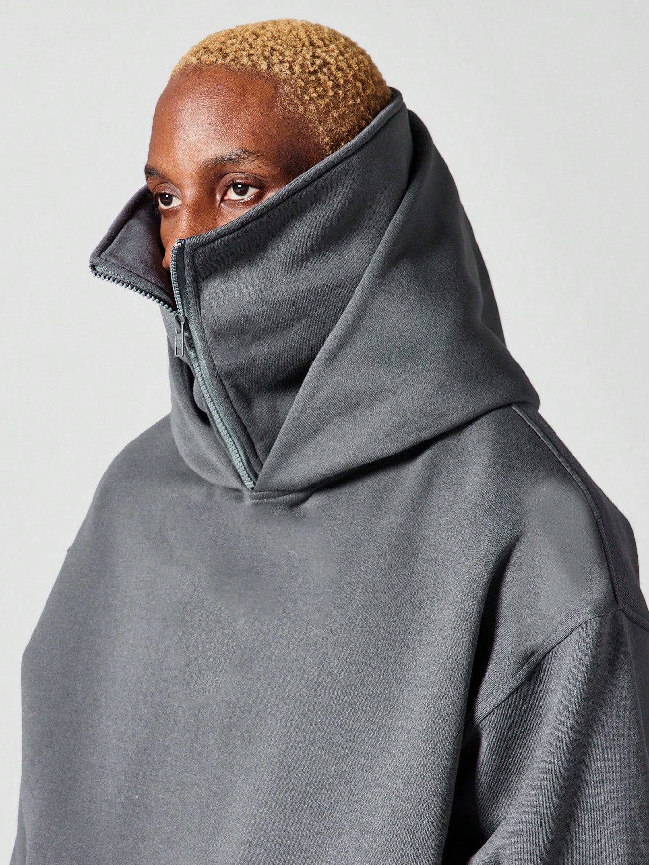 Masked Overhead Hoodie With Side Pockets