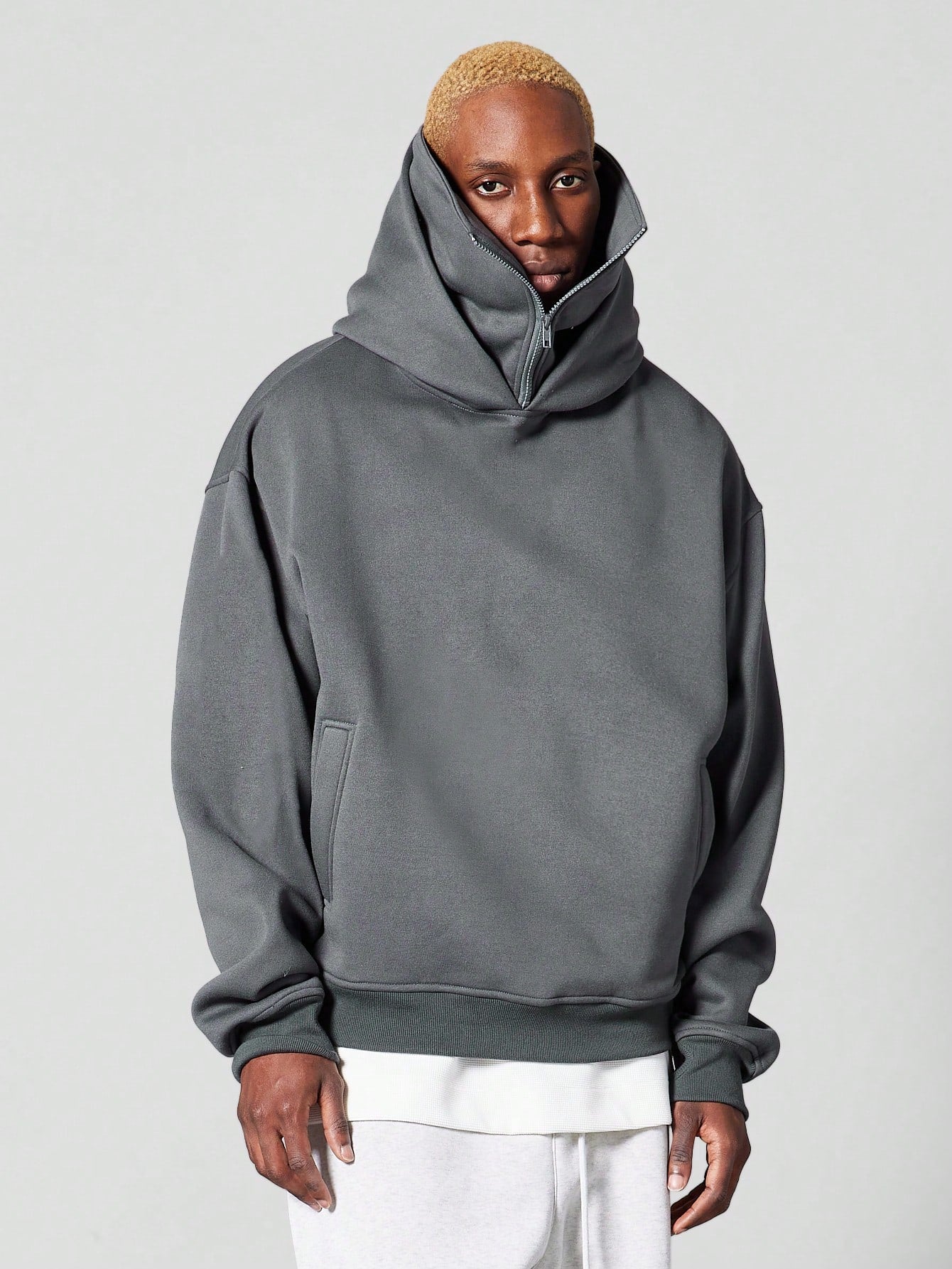 Masked Overhead Hoodie With Side Pockets