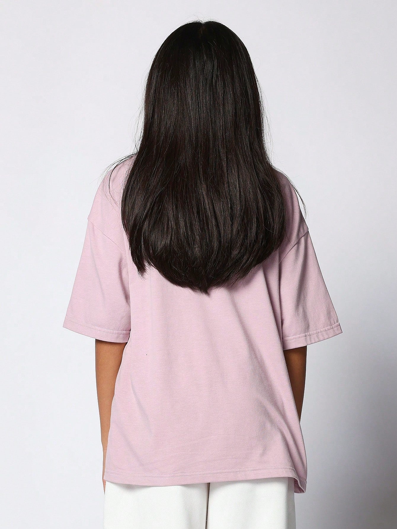 Tween Girl Oversized Fit Tee With Slogan And Star Print