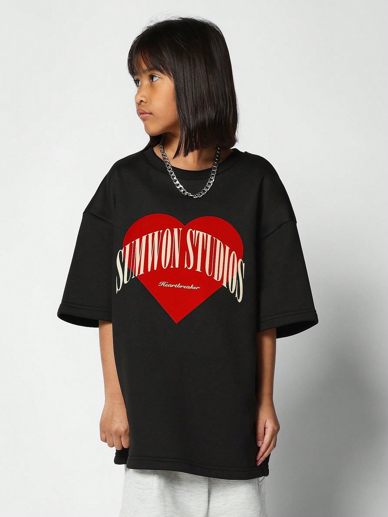 Kids Unisex Oversized Fit Tee With Front Print