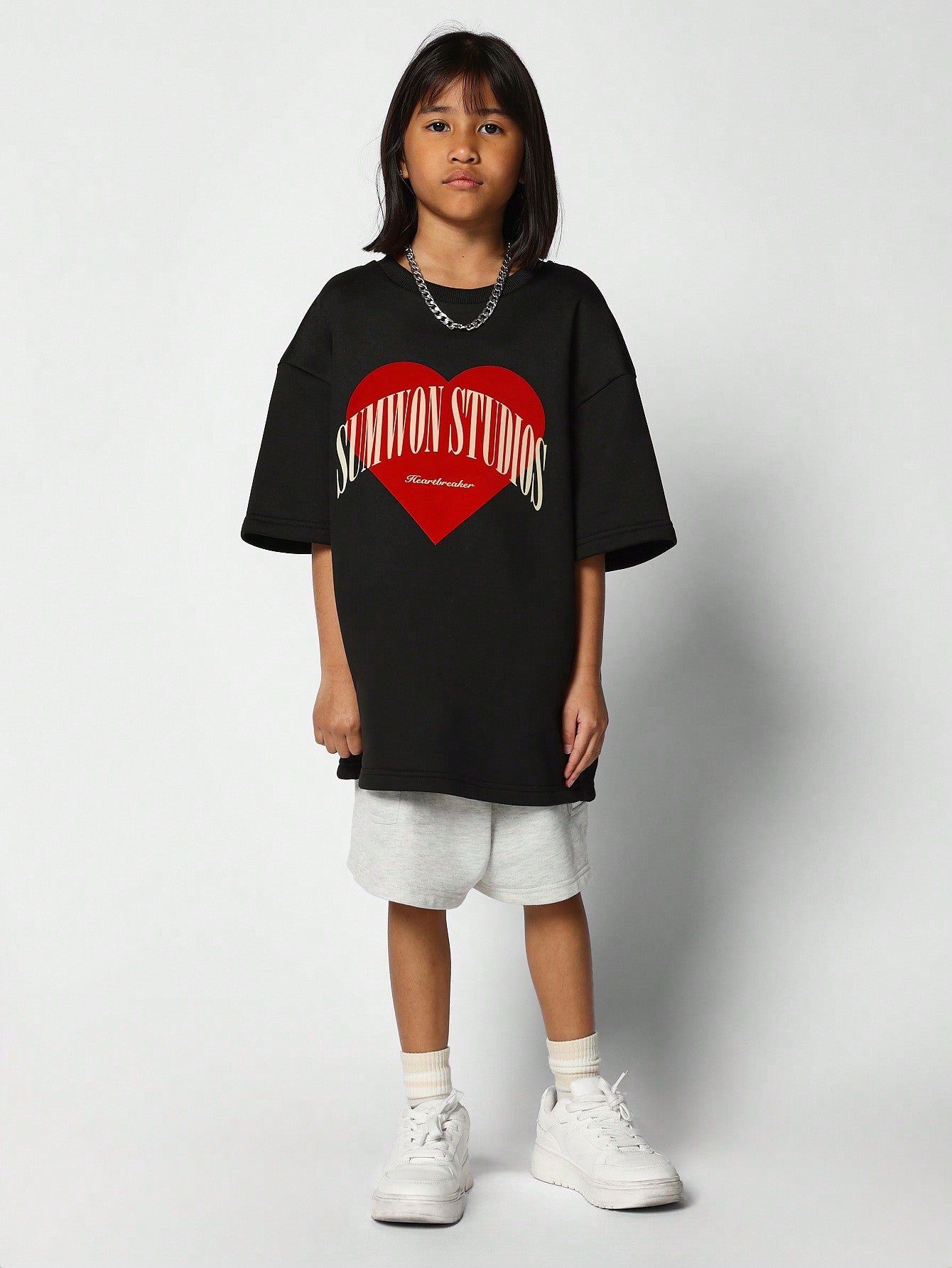 Kids Unisex Oversized Fit Tee With Front Print