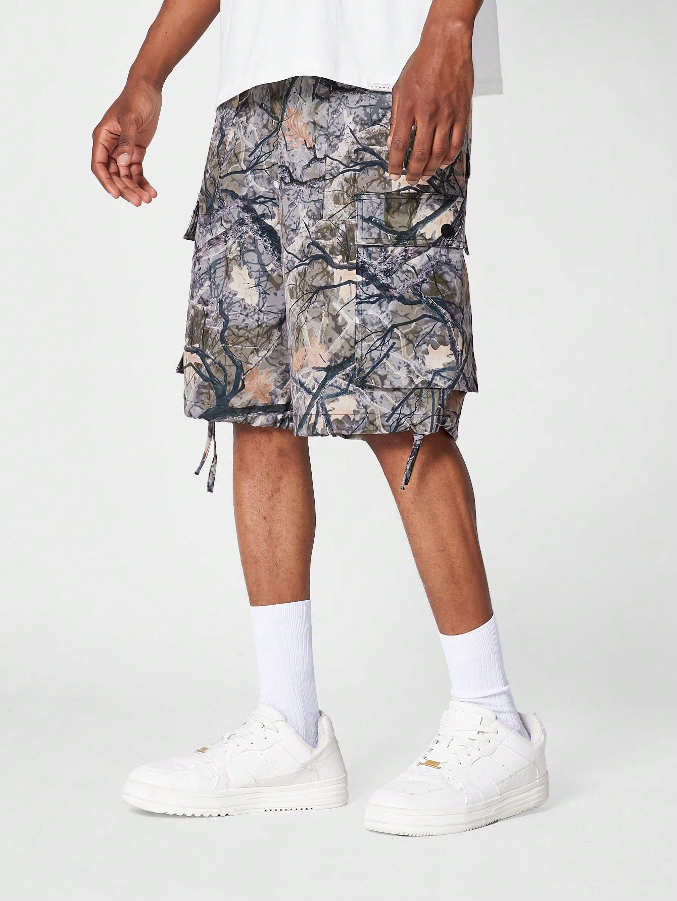 All Over Printed Nylon Cargo Short