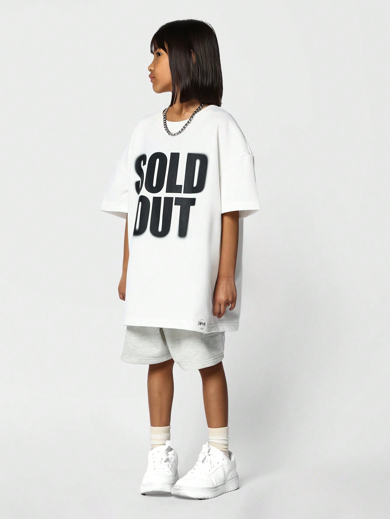 Tween Girl Oversized Fit Tee With Front Print