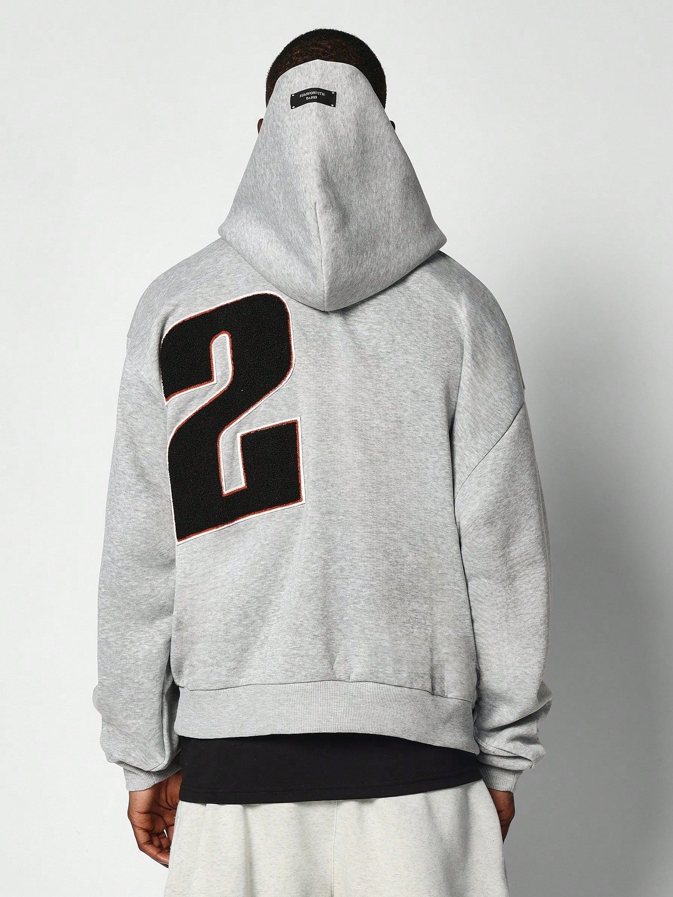 Regular Fit Overhead Hoodie With Applique Embroidery