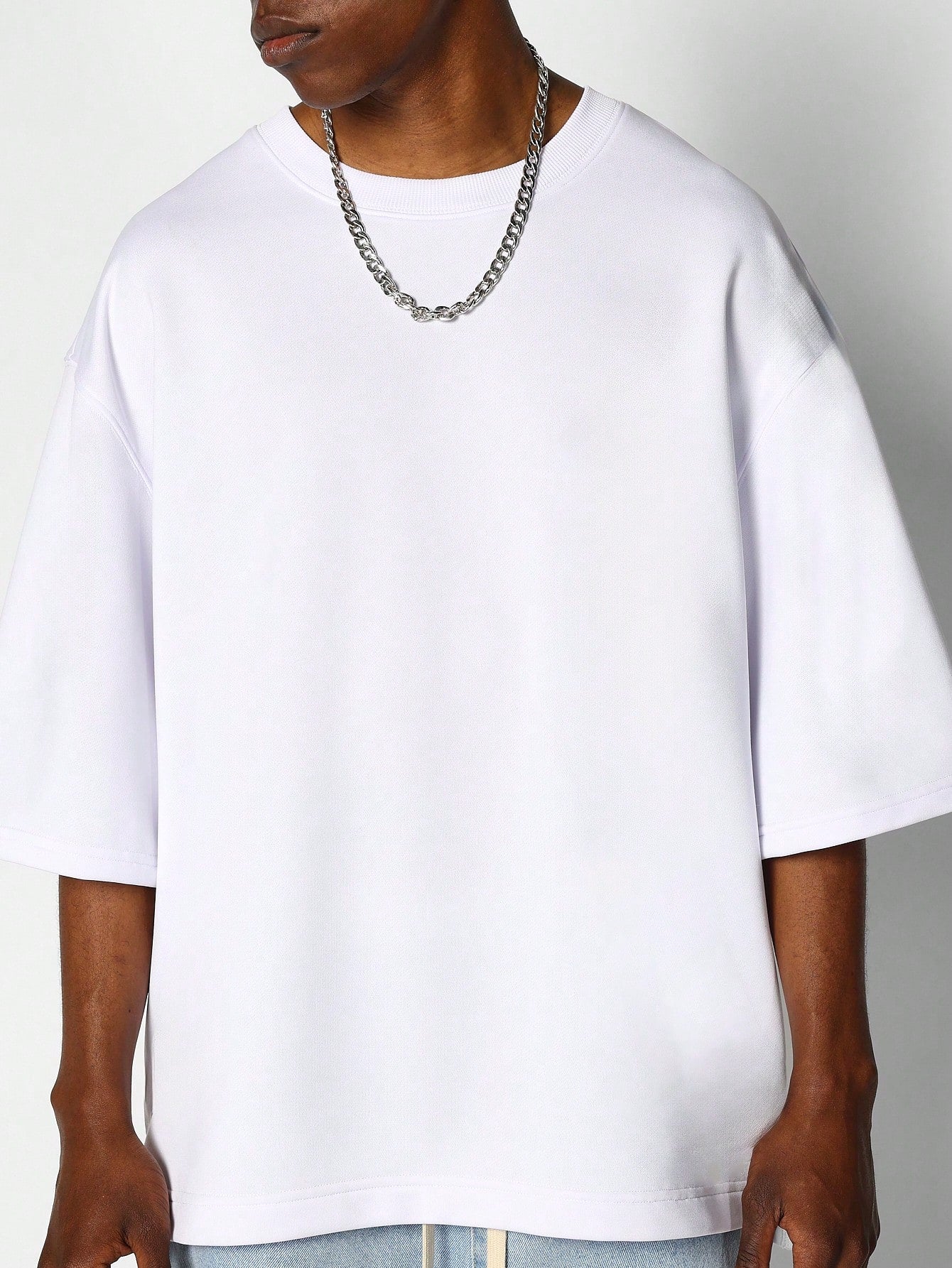 Oversized Heavyweight Essential Tee With Side Vent Hem