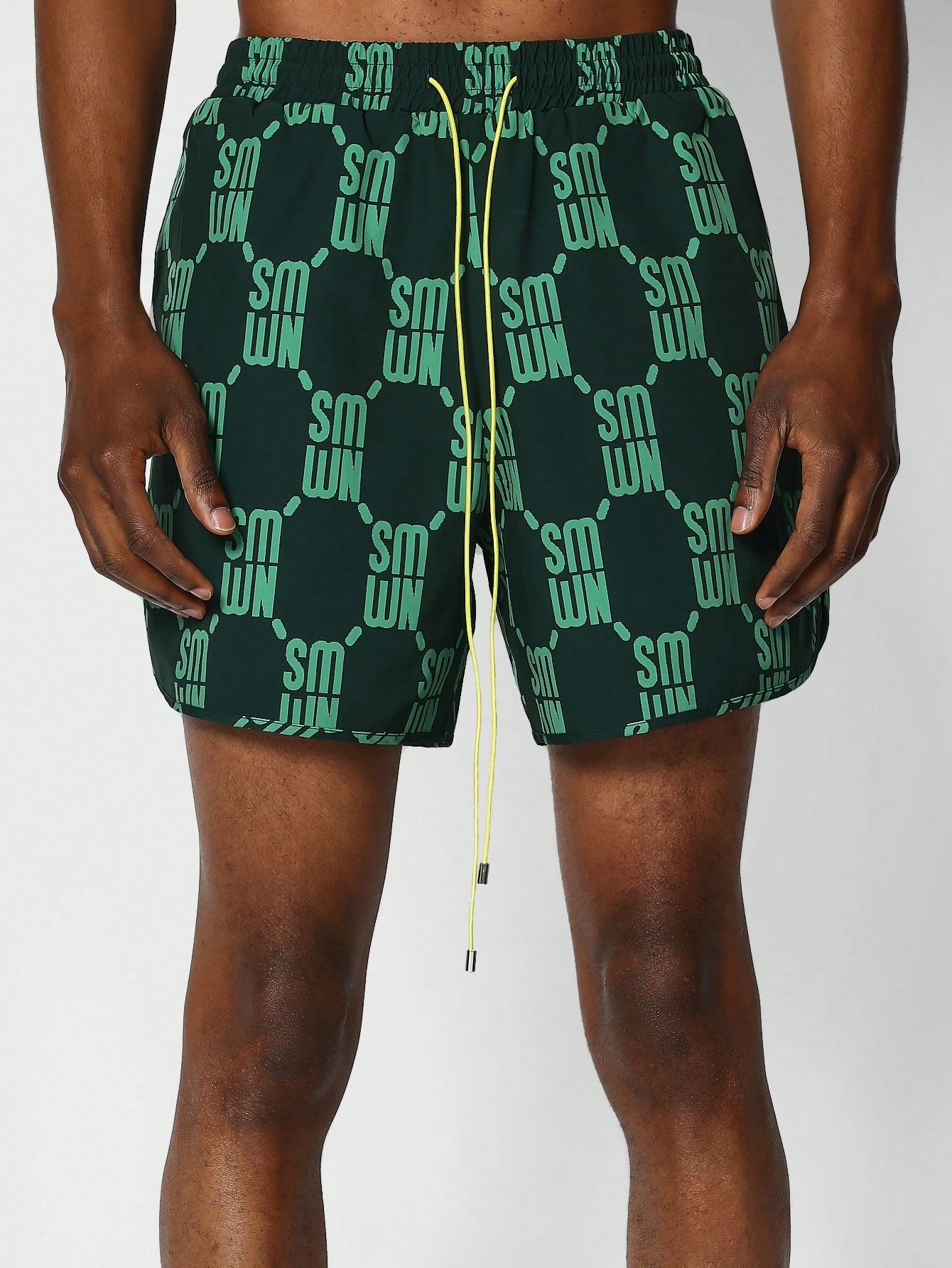 Nylon Swim Short With All Over Print