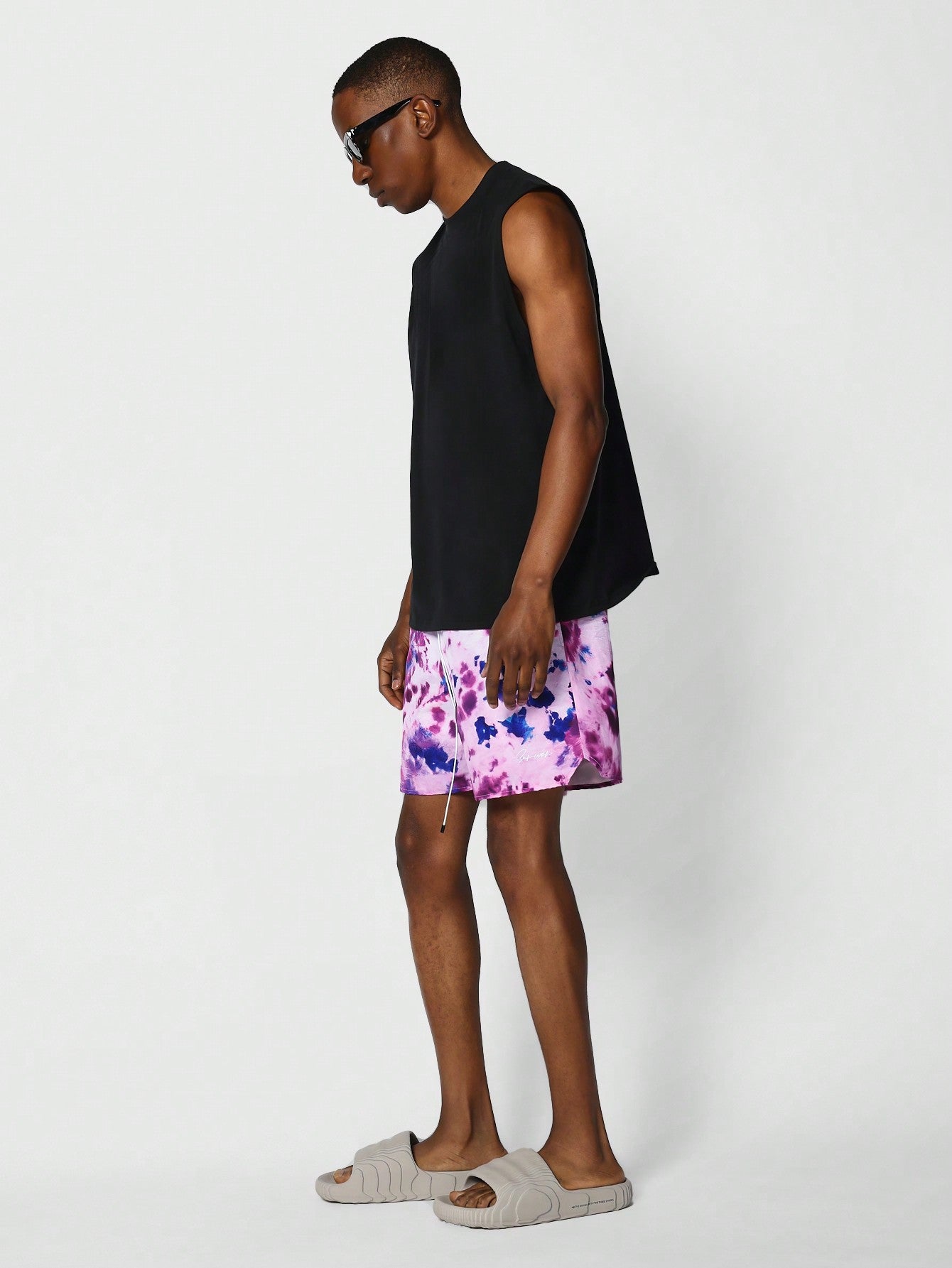 Nylon Swim Short With All Over Print