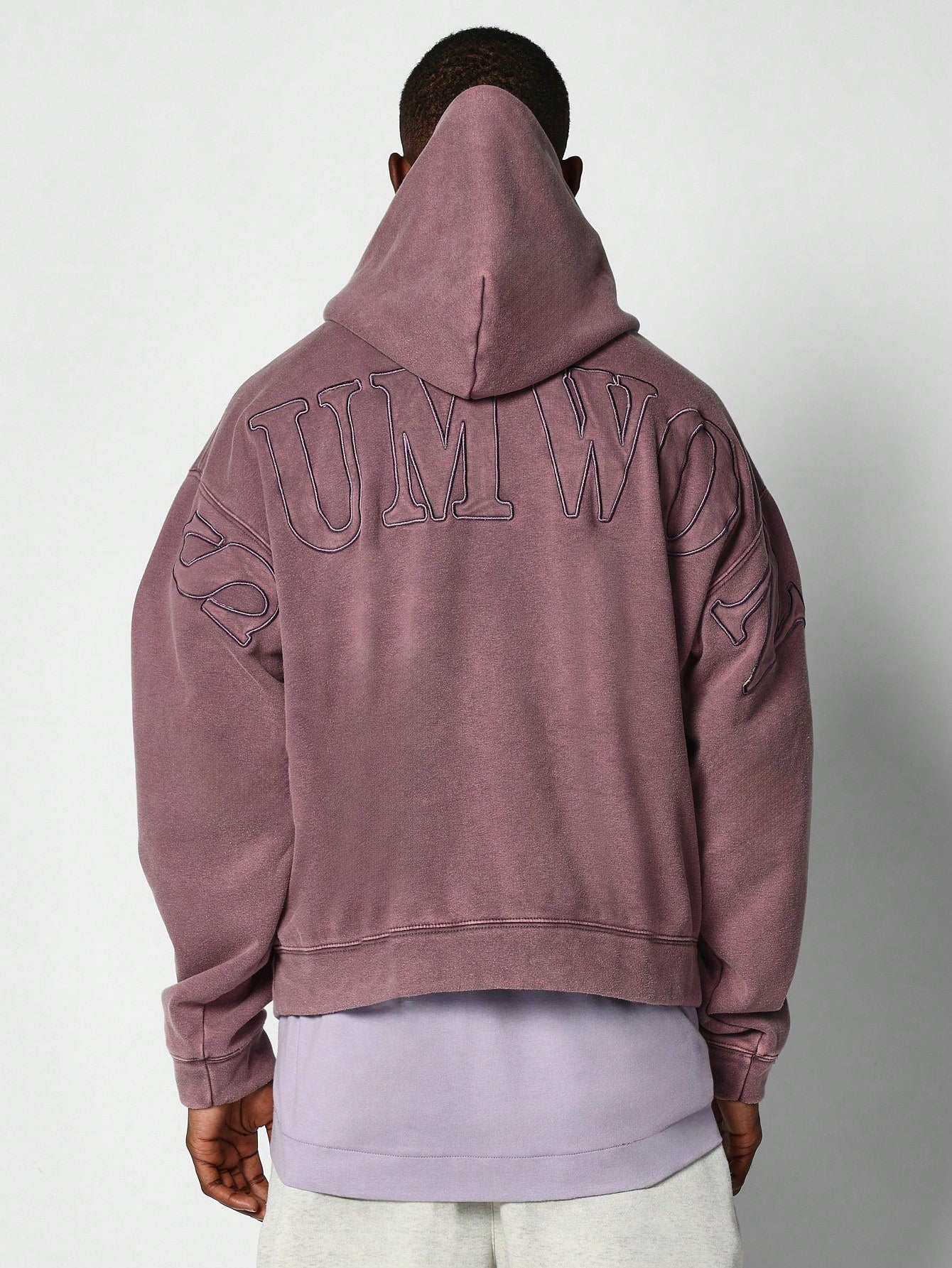 Overhead Washed Hoodie With Back Embroidery College Ready