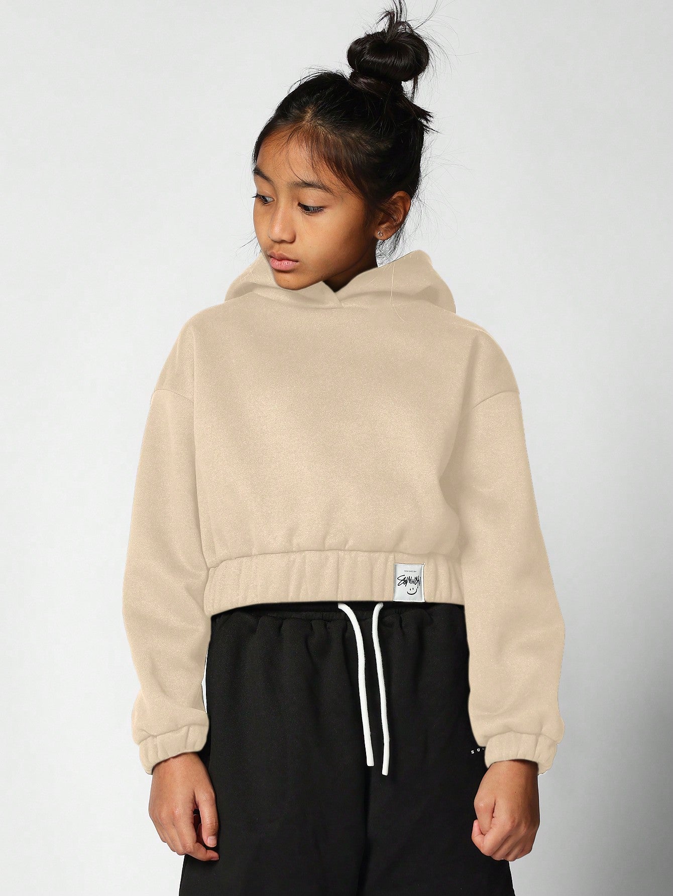 Kids Crop Fit Essential Hoodie