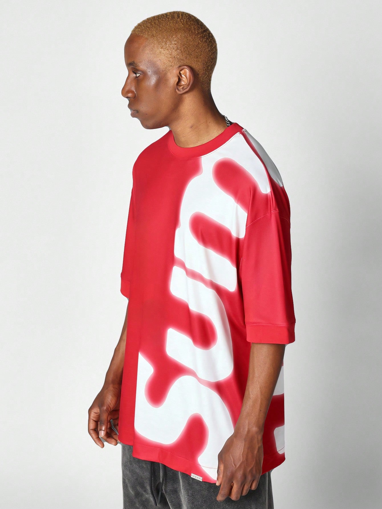 Oversized Fit Tee With Front And Back Graphic Print College Ready