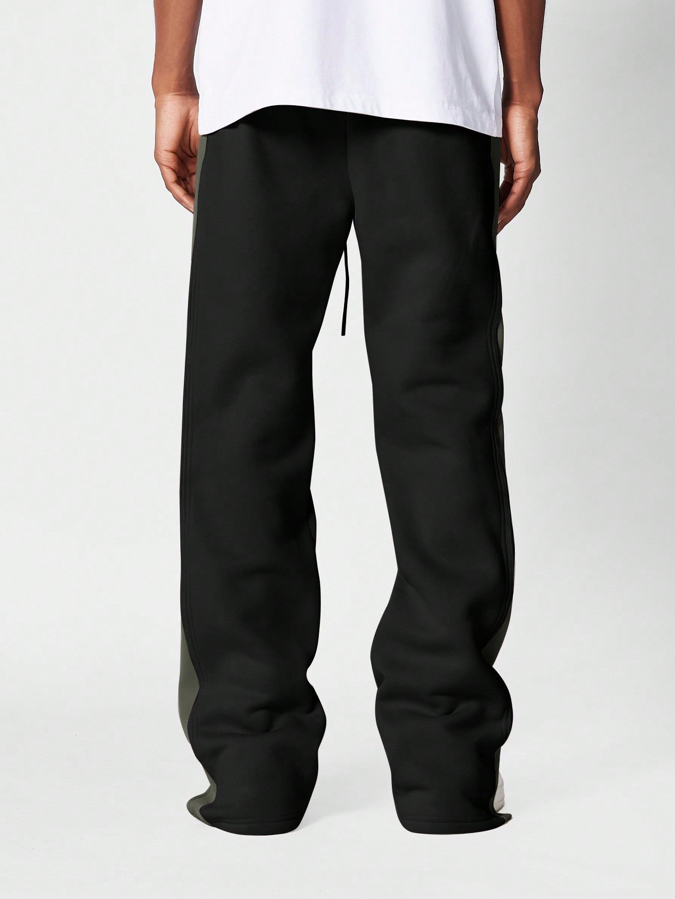 Flare Fit Split Hem Jogger With Contrast Panel