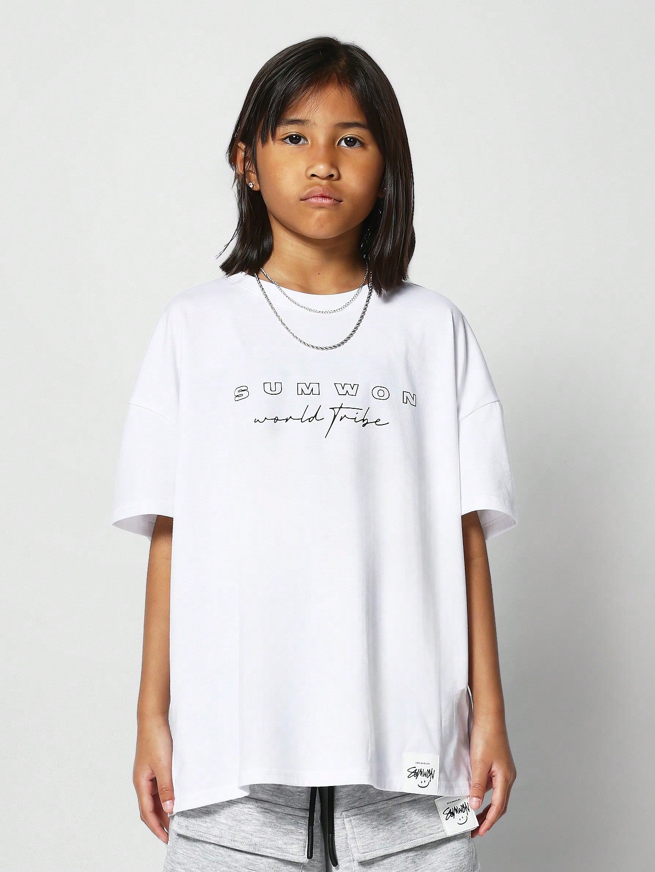 Kids Unisex Tee With Reflective NY Print