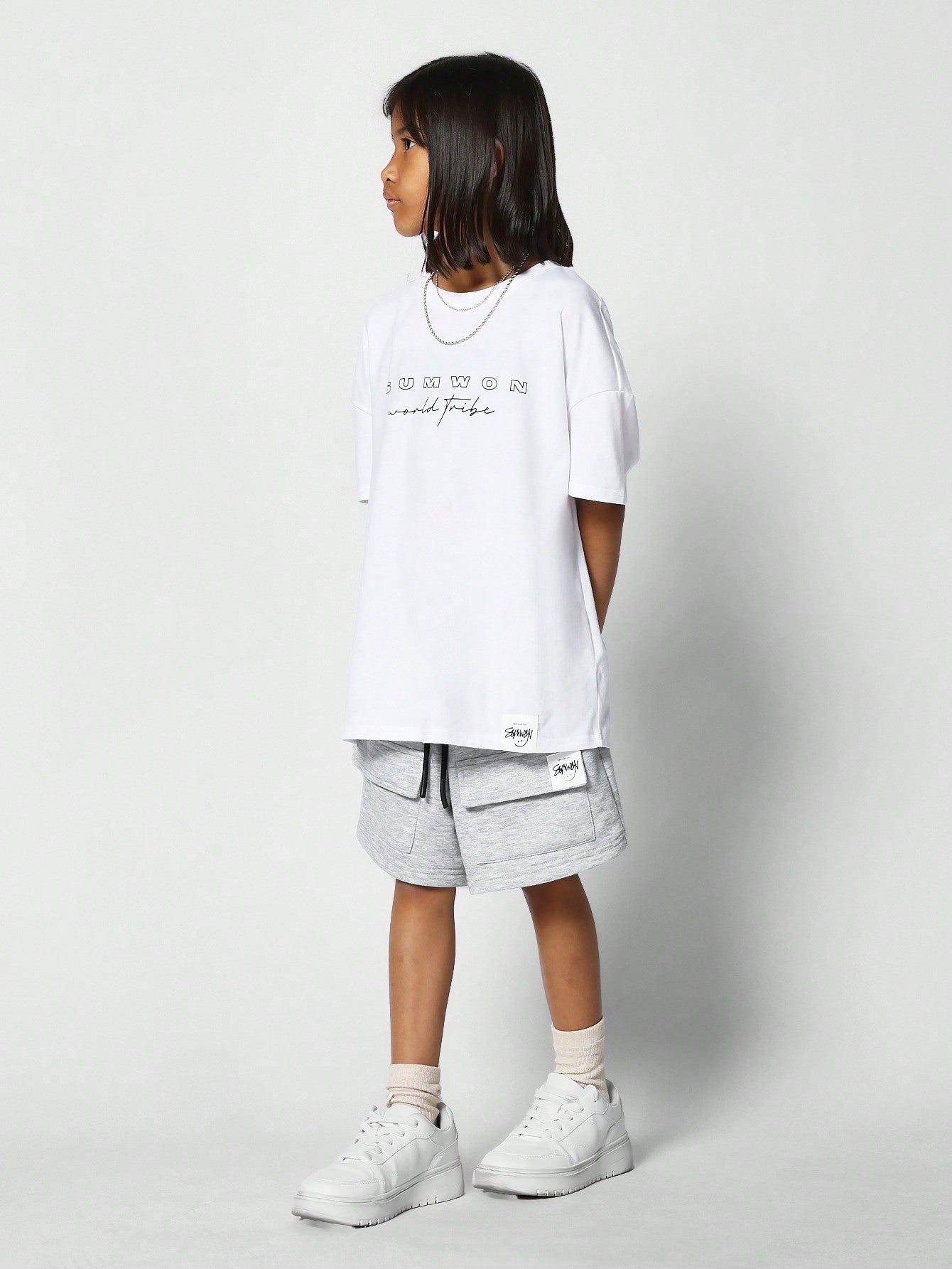 Kids Unisex Tee With Reflective NY Print