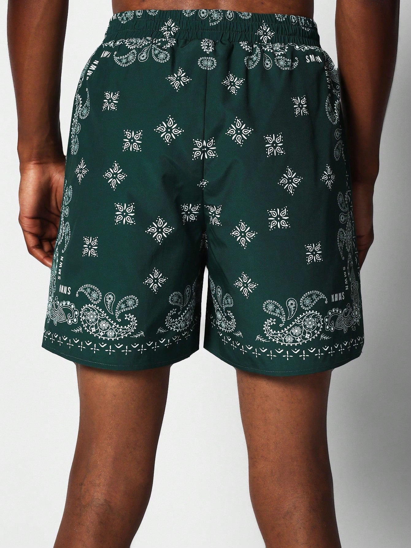 Nylon Swim Short With Paisley Graphic